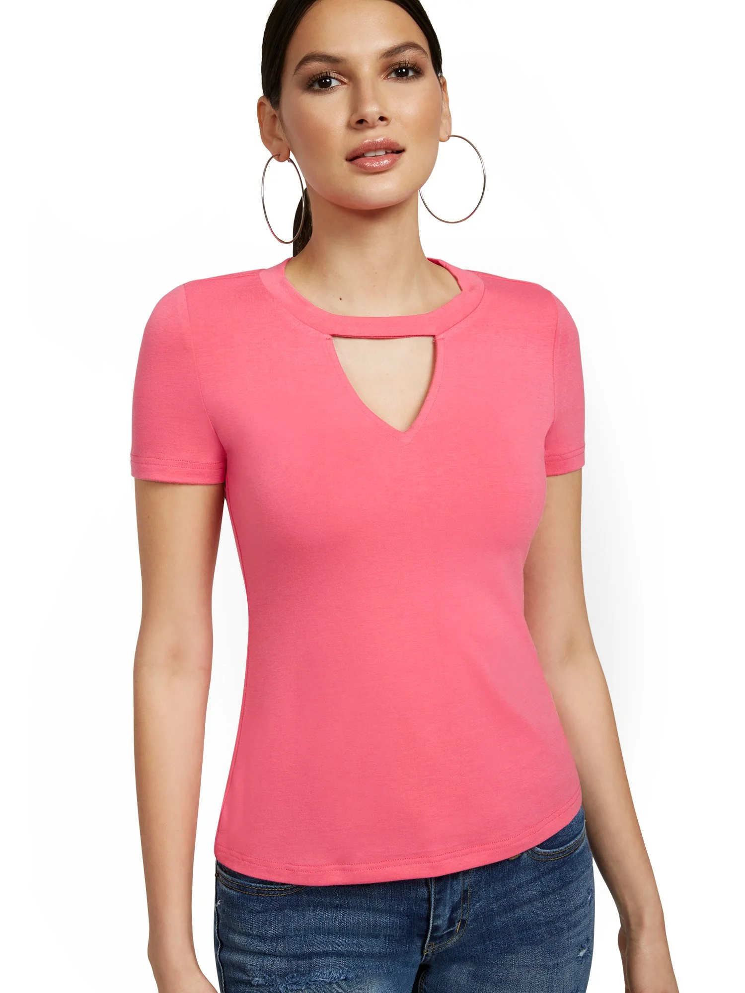V-Neck Cutout Tee - Image 14