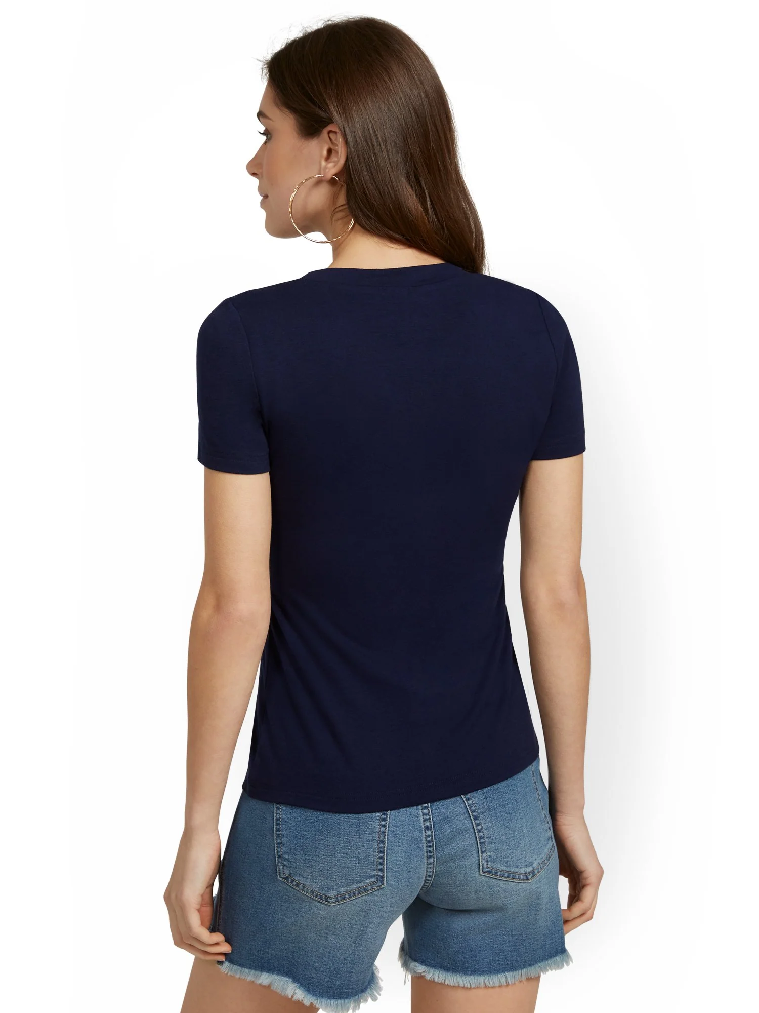 V-Neck Cutout Tee - Image 6