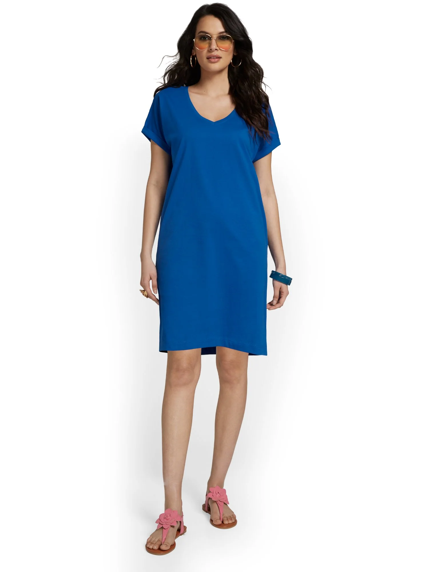 V-Neck Perfect Tee Dress - Image 20
