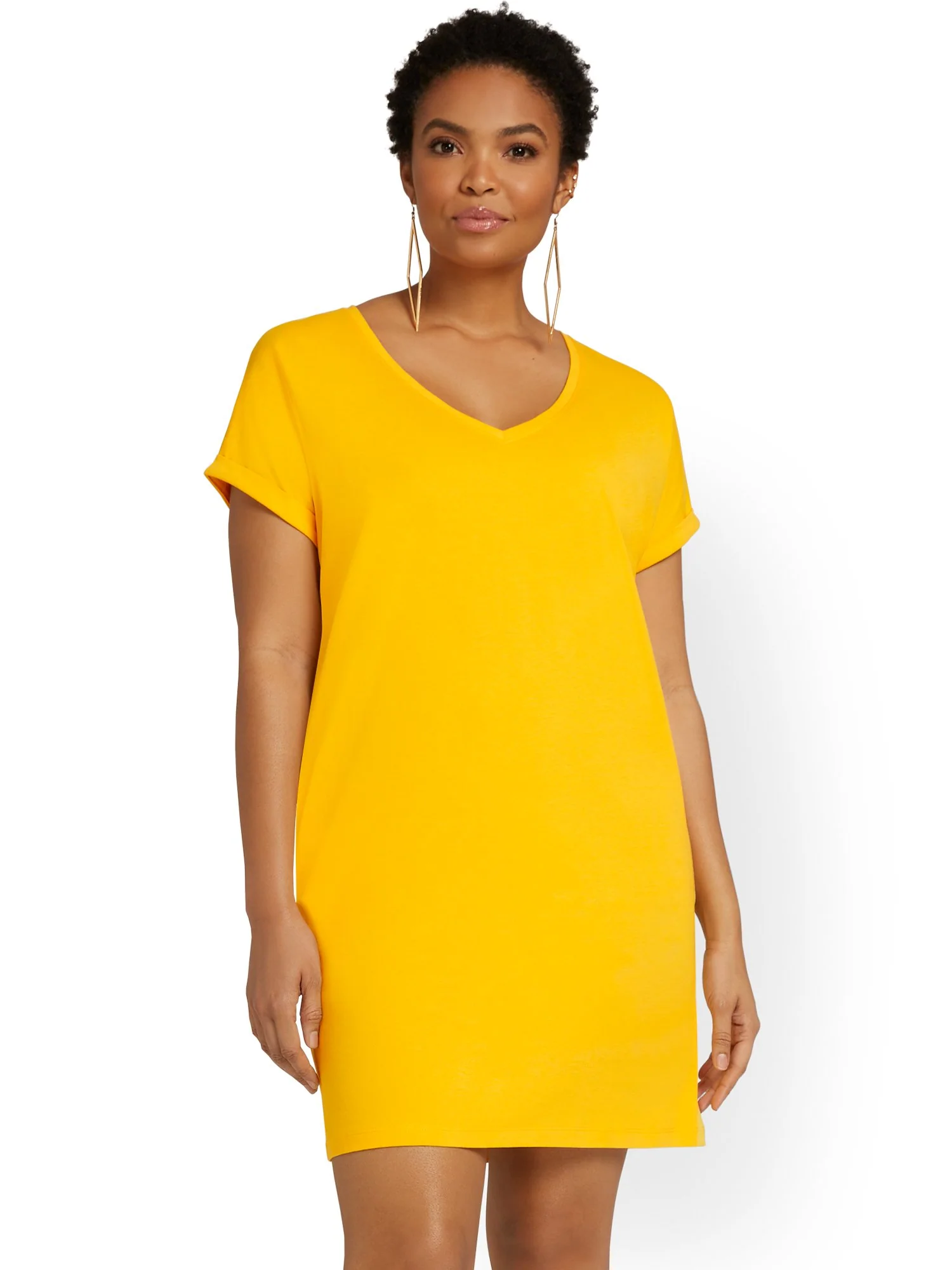 V-Neck Perfect Tee Dress - Image 27