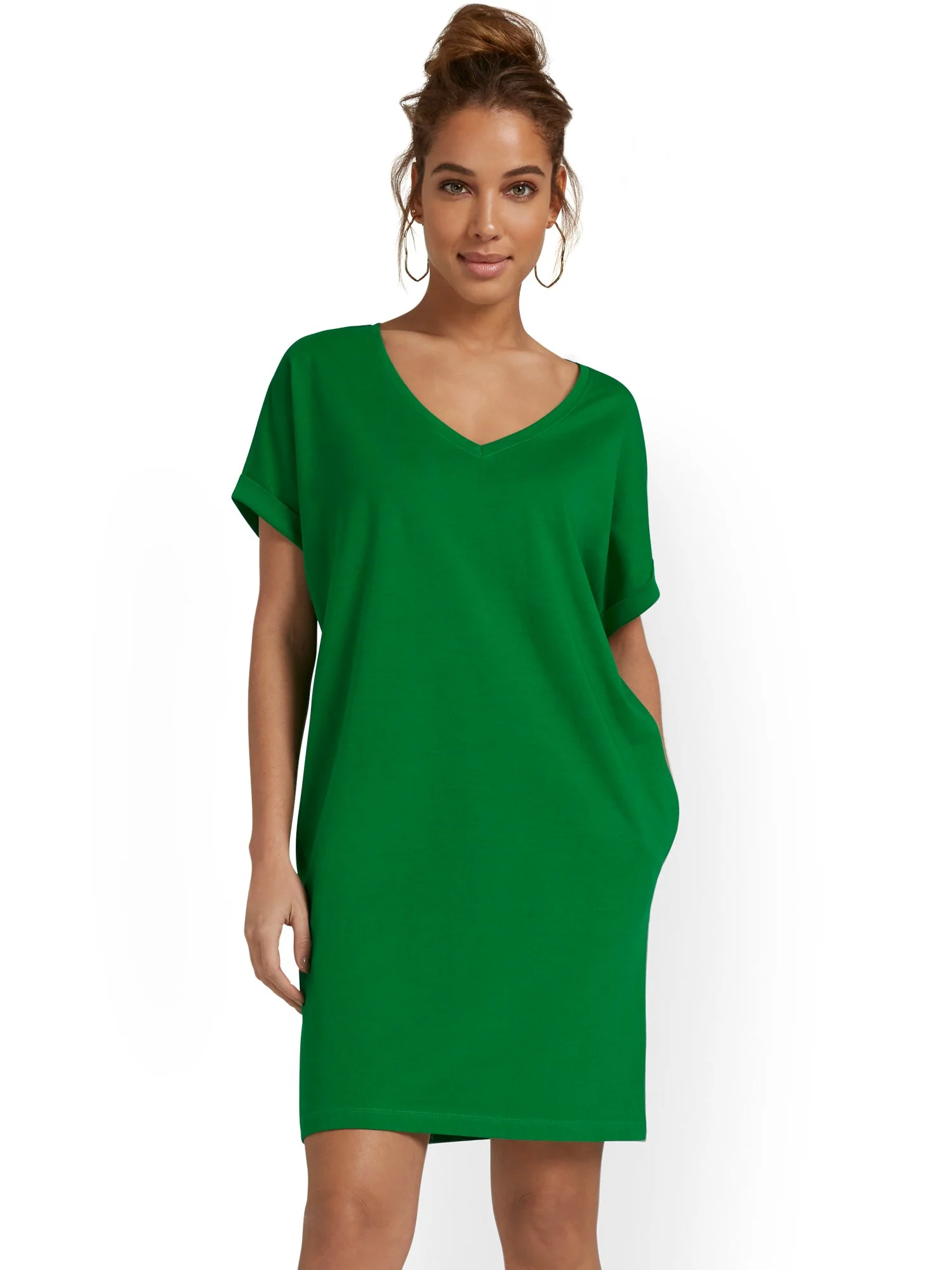 V-Neck Perfect Tee Dress - Image 9