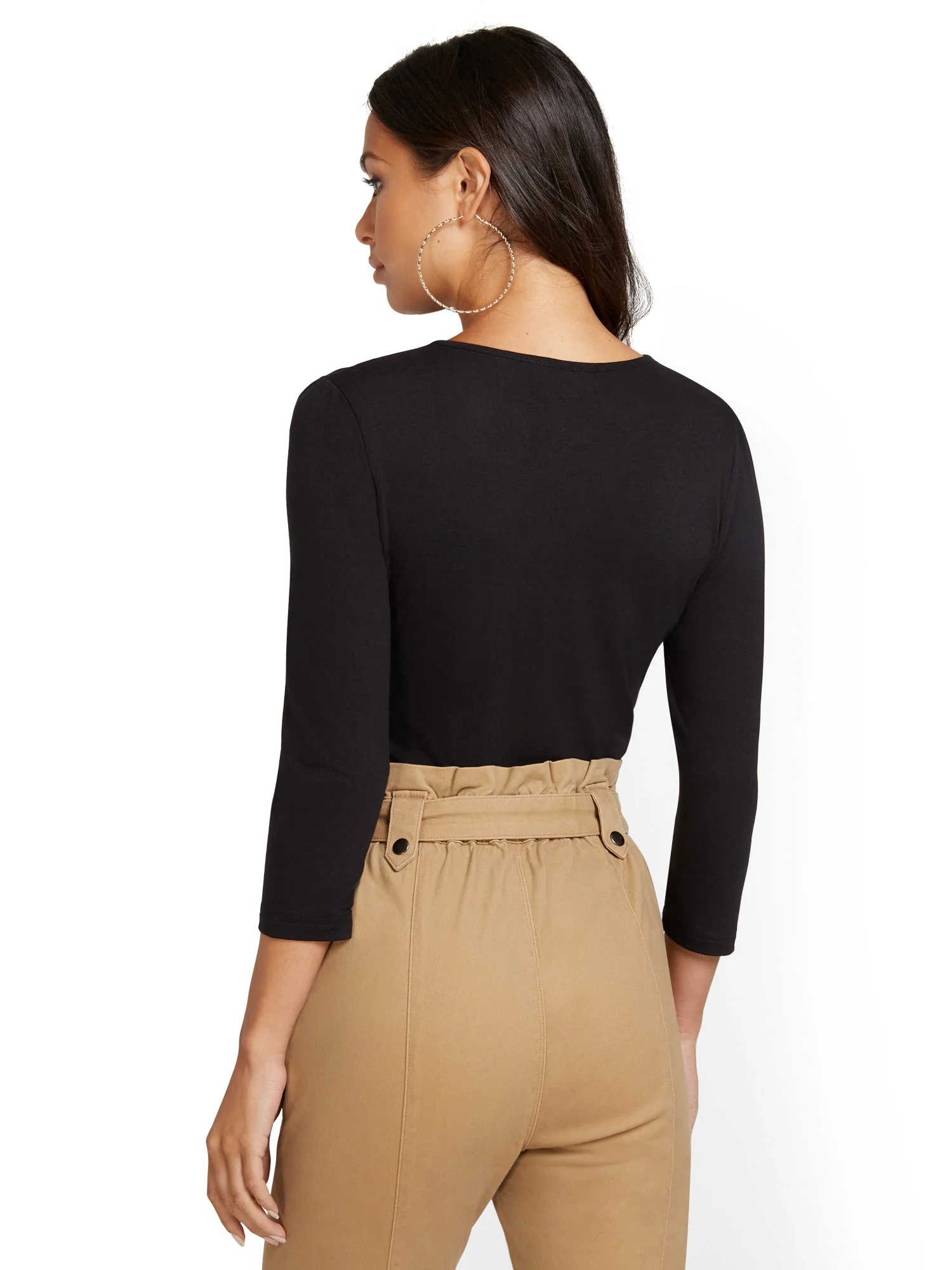 V-Neck Pleated Bodysuit - Image 3