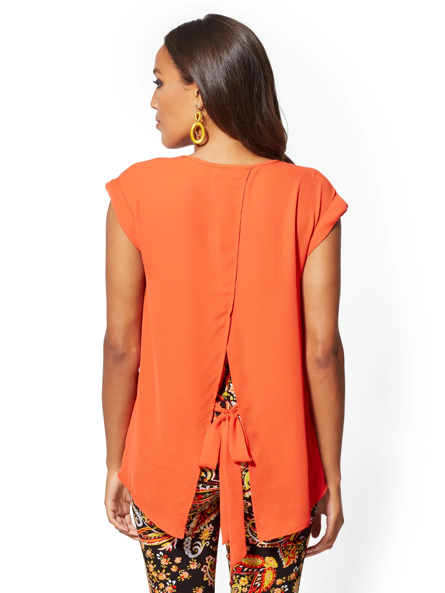 V-Neck Split-Back Blouse - 7th Avenue - Image 30