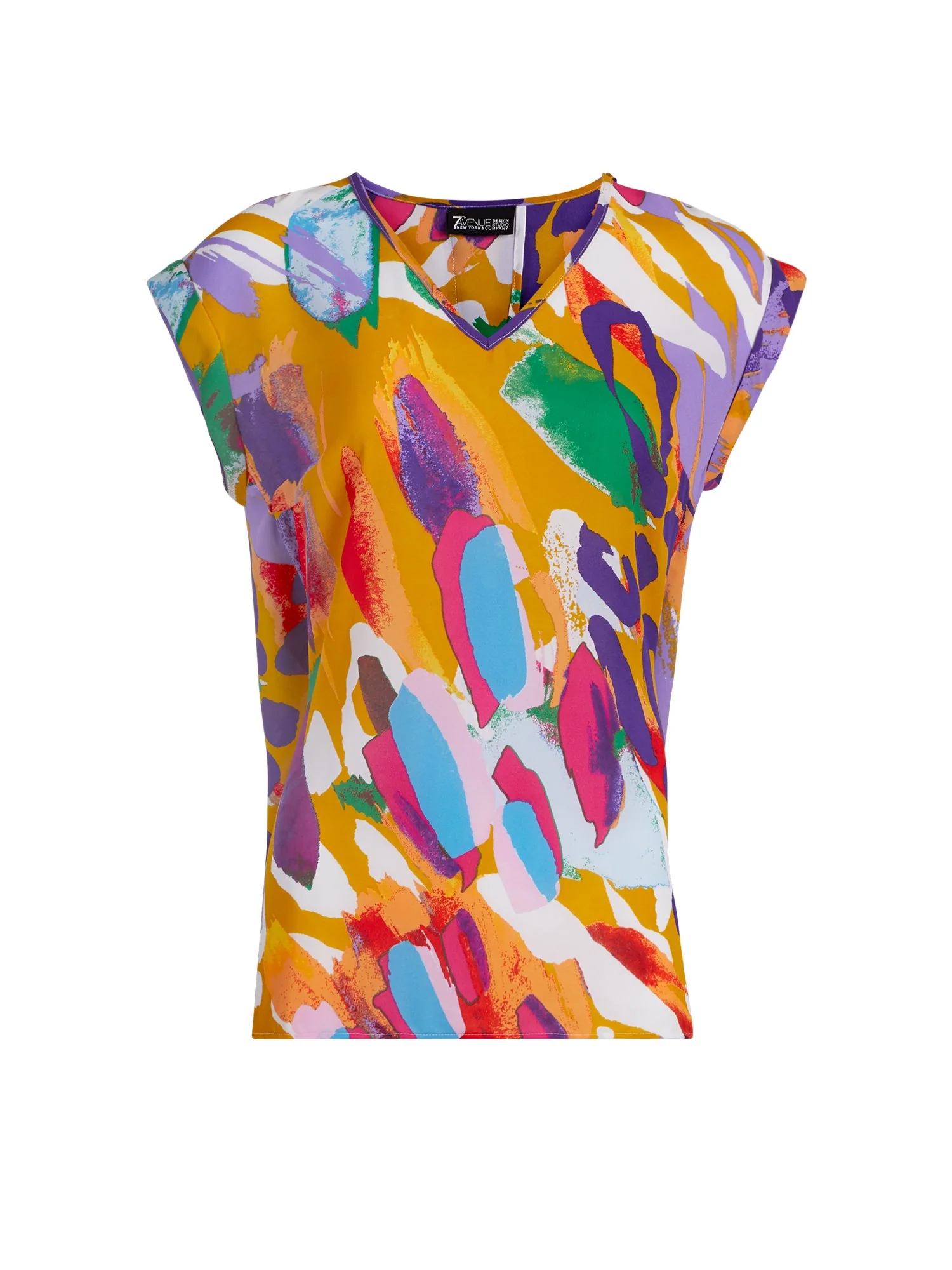 V-Neck Split-Back Top - 7th Avenue - Image 2