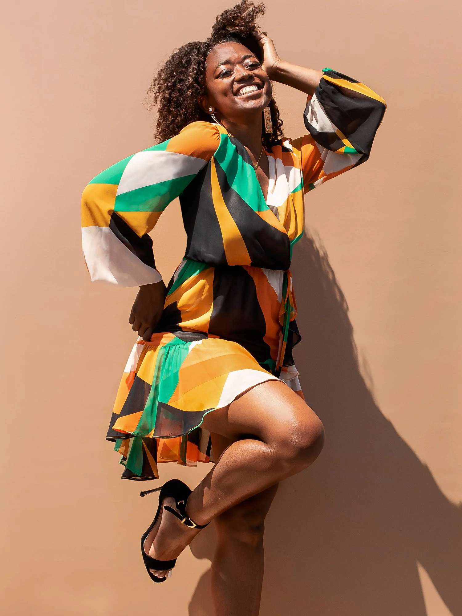 V-Neck Wrap Ruffle Dress - The NY&C Legacy Collection - Image 4