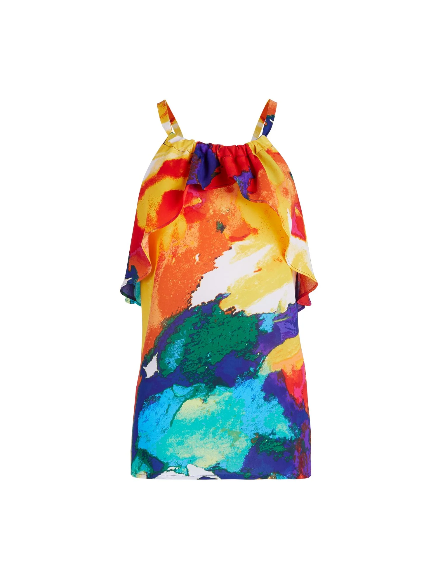 Watercolor Flounced Halter Top - Image 2