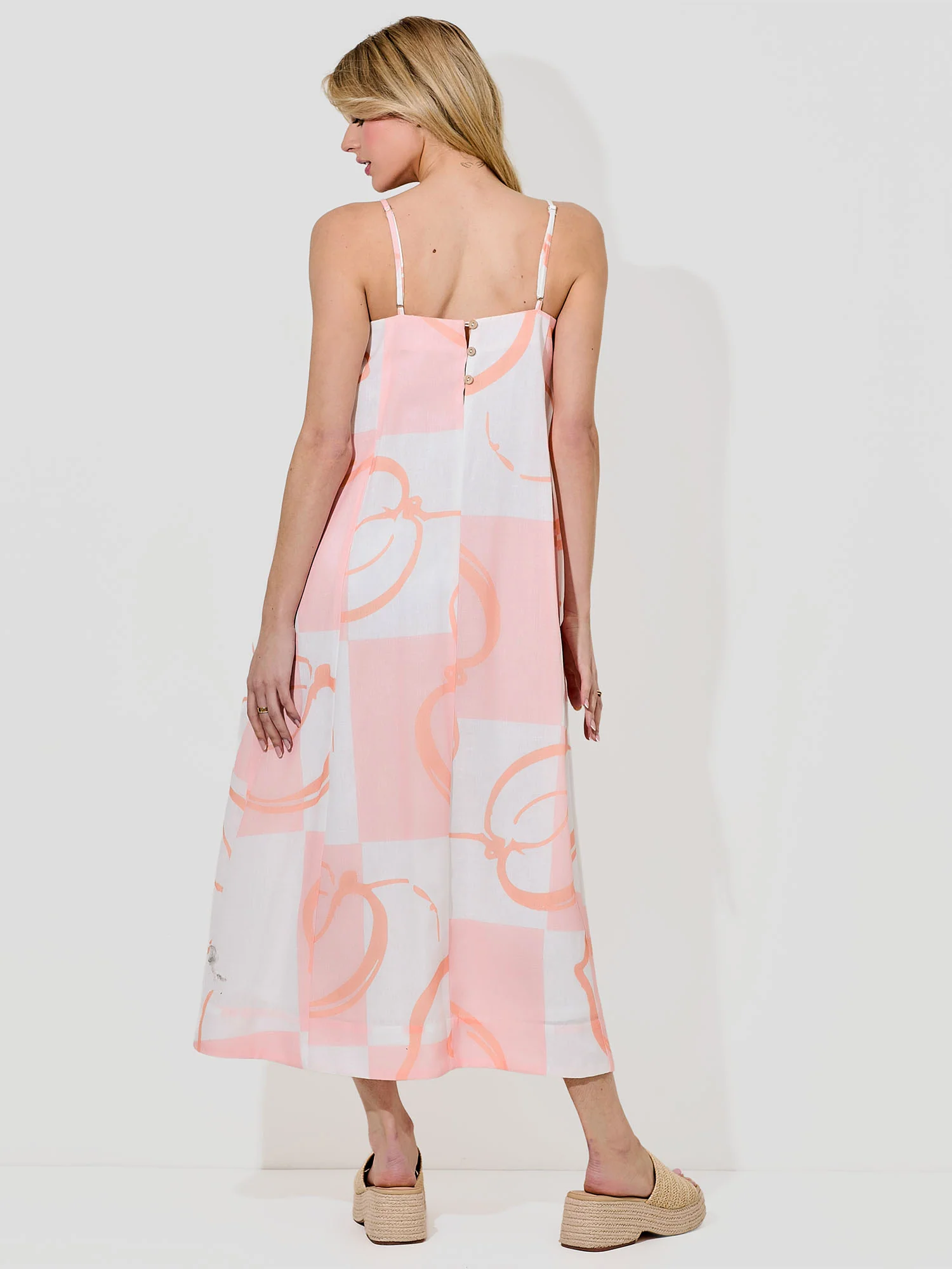 Grid Abstract Print Sun Maxi Dress - Image 5