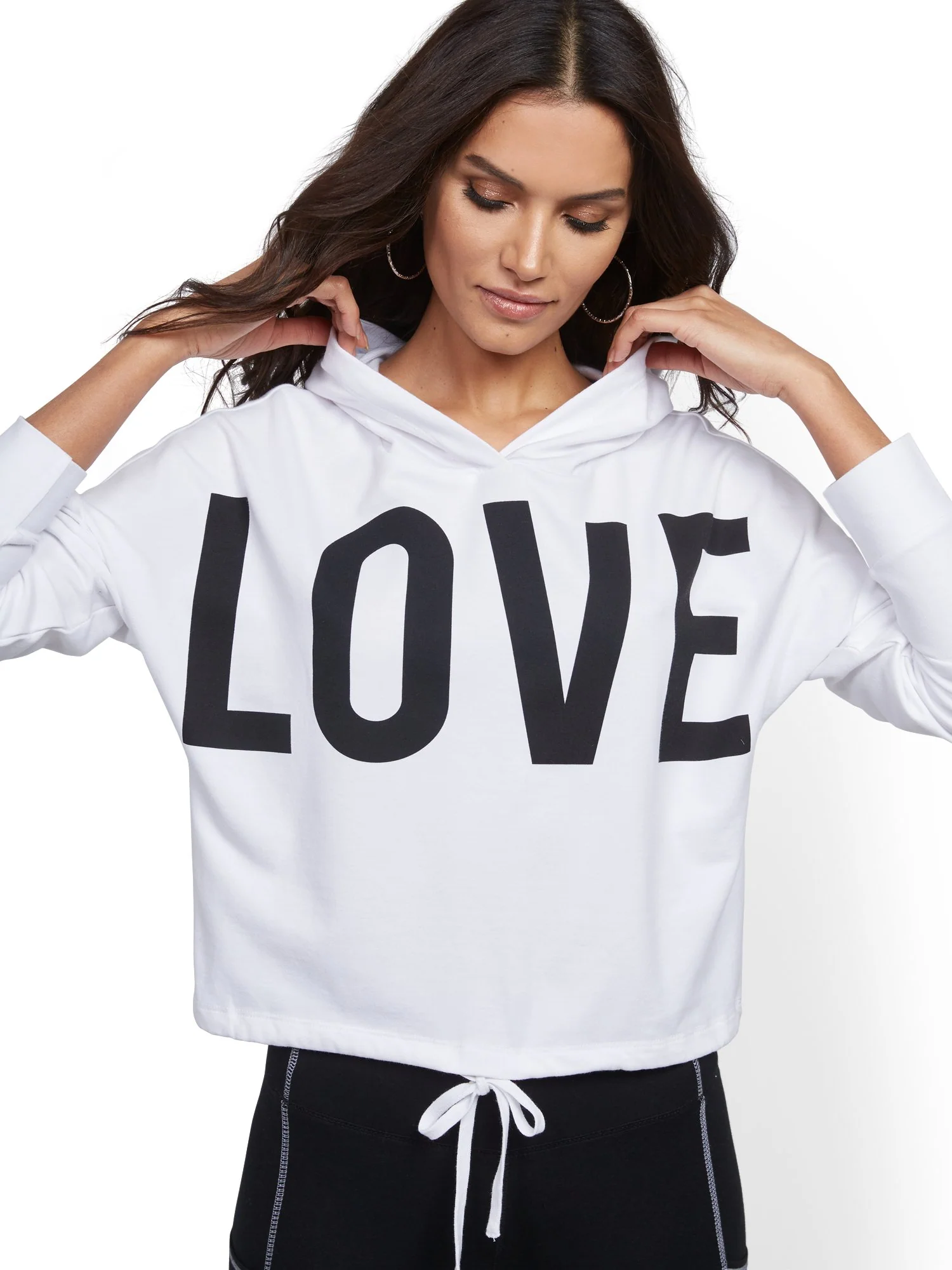 White Hooded 'Love' Sweatshirt - Image 2