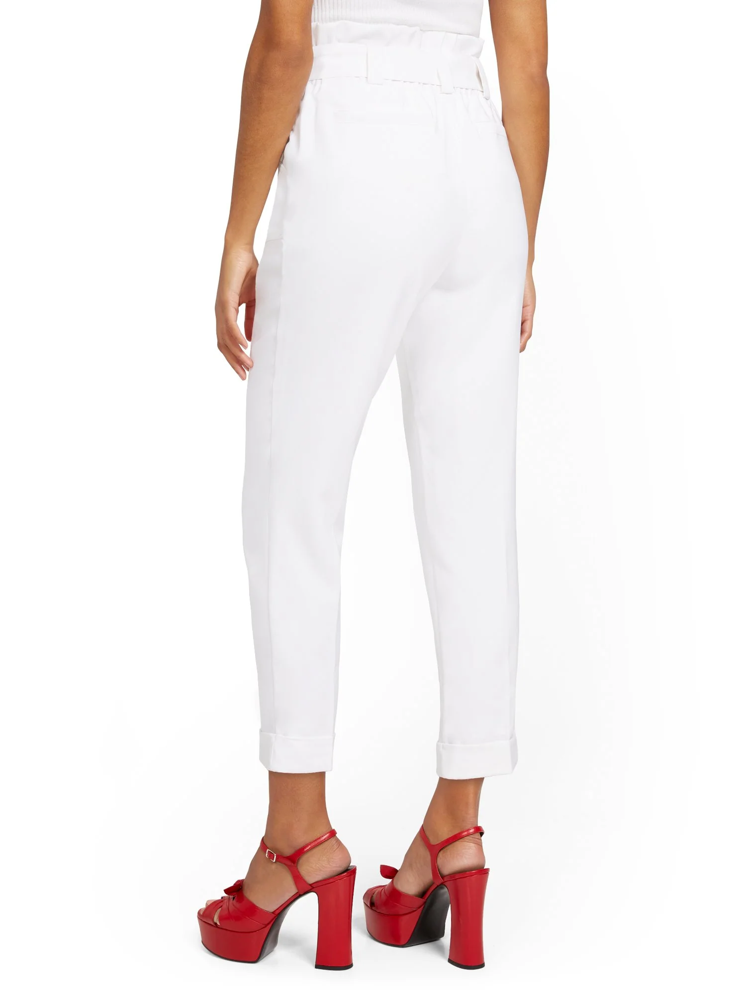 White Tapered Leg Ankle Pant - Image 3
