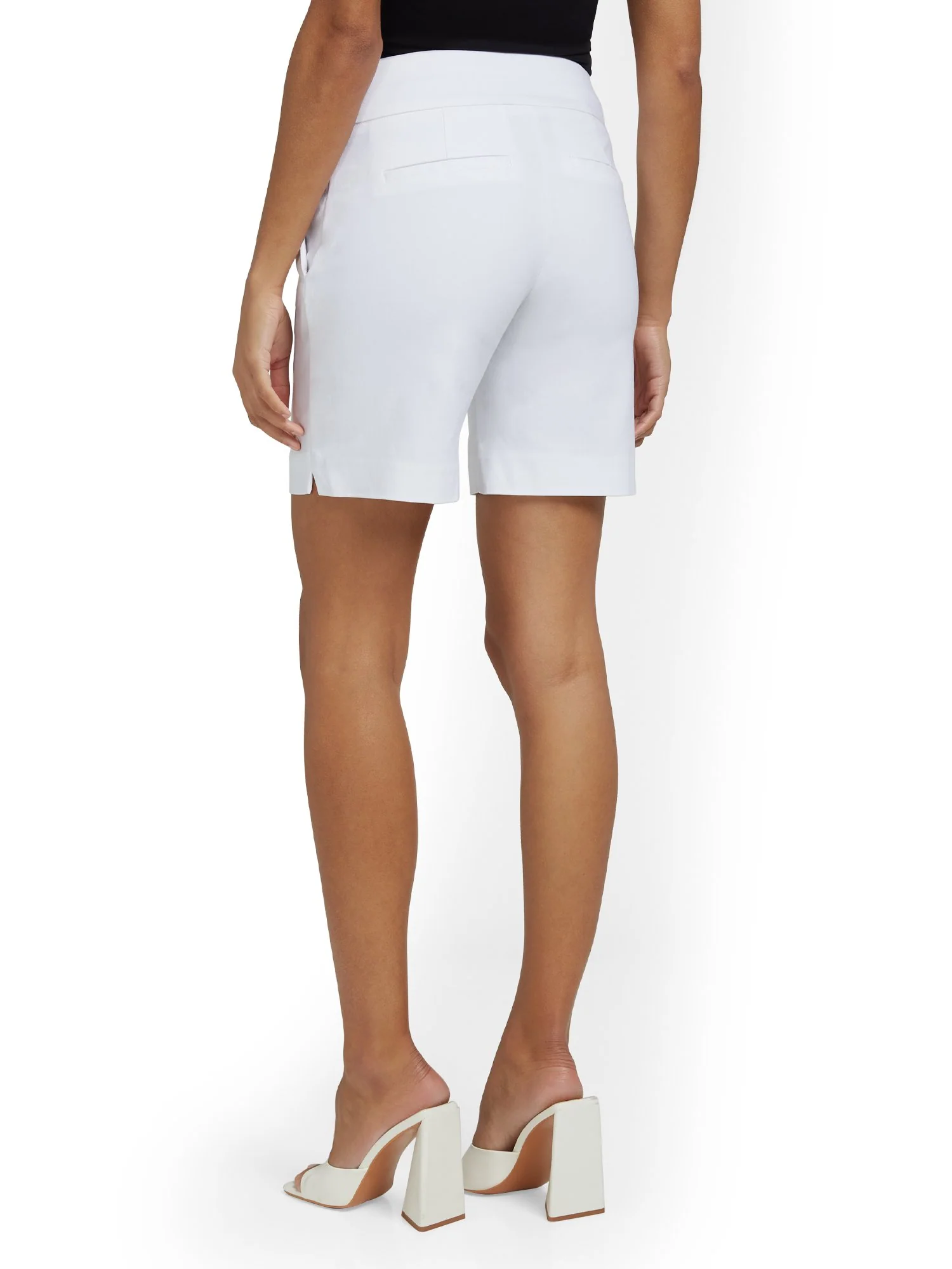 Whitney High-Waisted Pull-On 8-Inch Short - White - Image 2