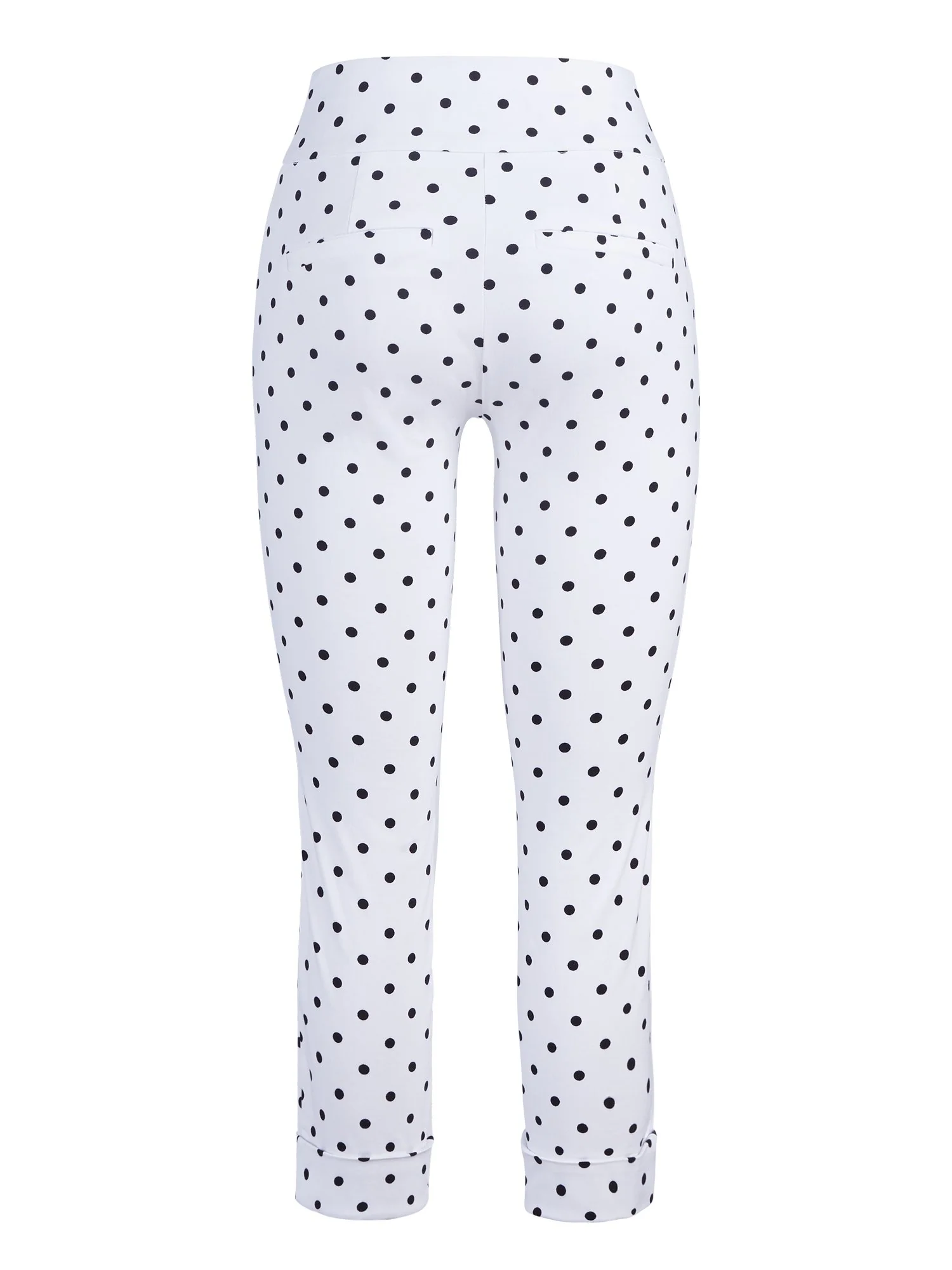 Whitney High-Waisted Pull-On Capri Pant - Dot Print - Image 3
