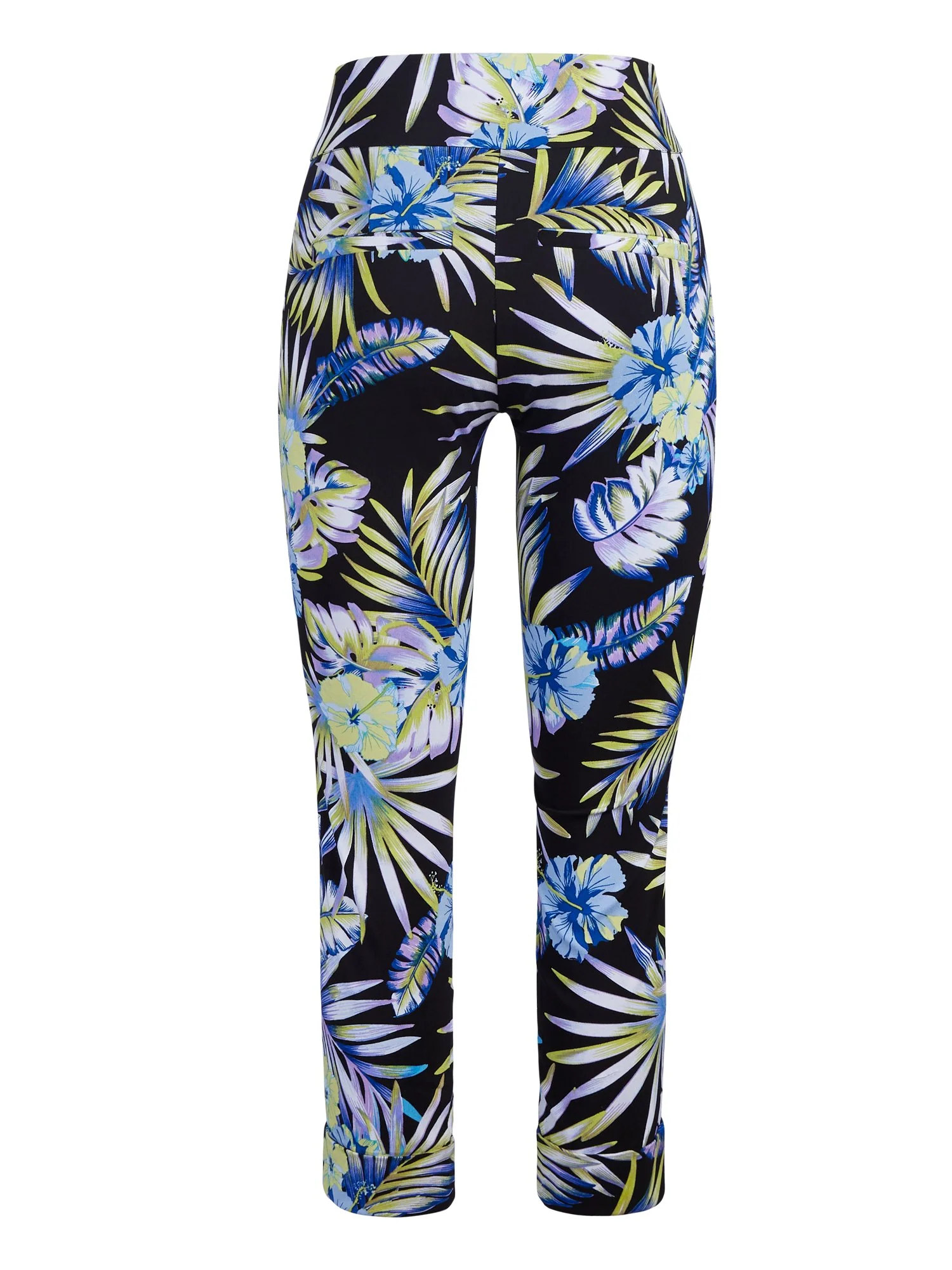 Whitney High-Waisted Pull-On Capri Pant - Tropical Print - Image 3