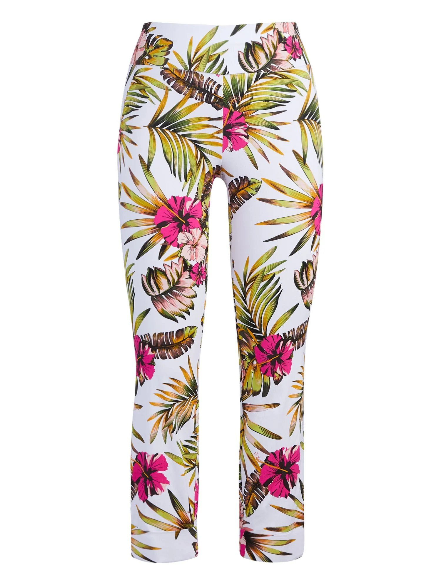 Whitney High-Waisted Pull-On Capri Pant - Tropical Print - Image 5