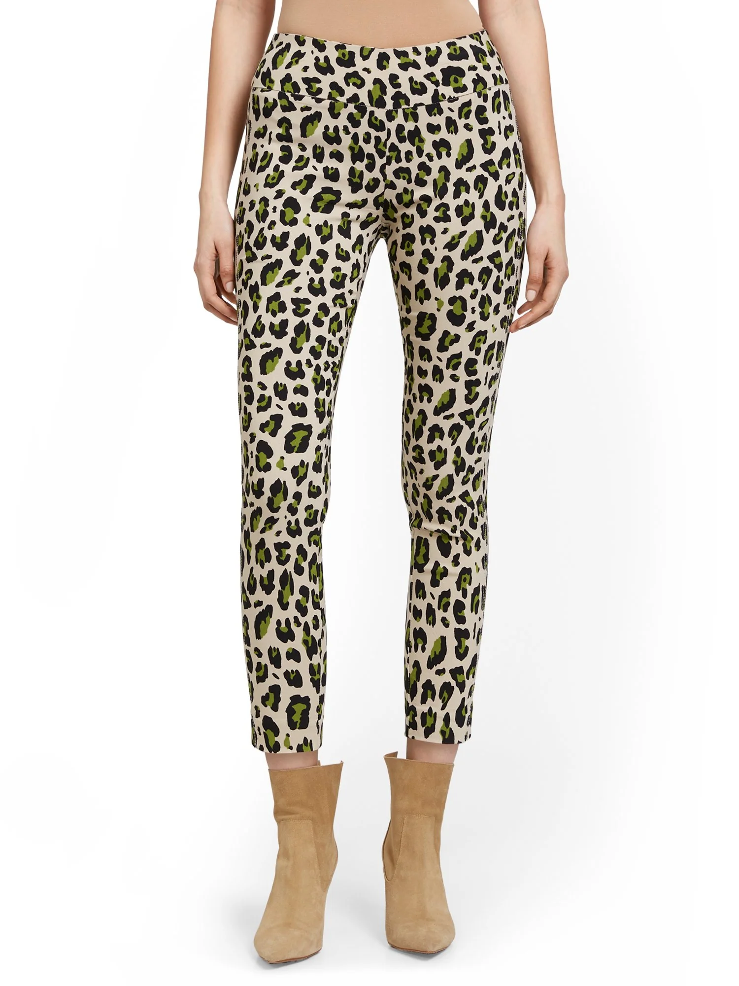 Whitney High-Waisted Pull-On Slim-Leg Ankle Pant - Animal Print - Image 10