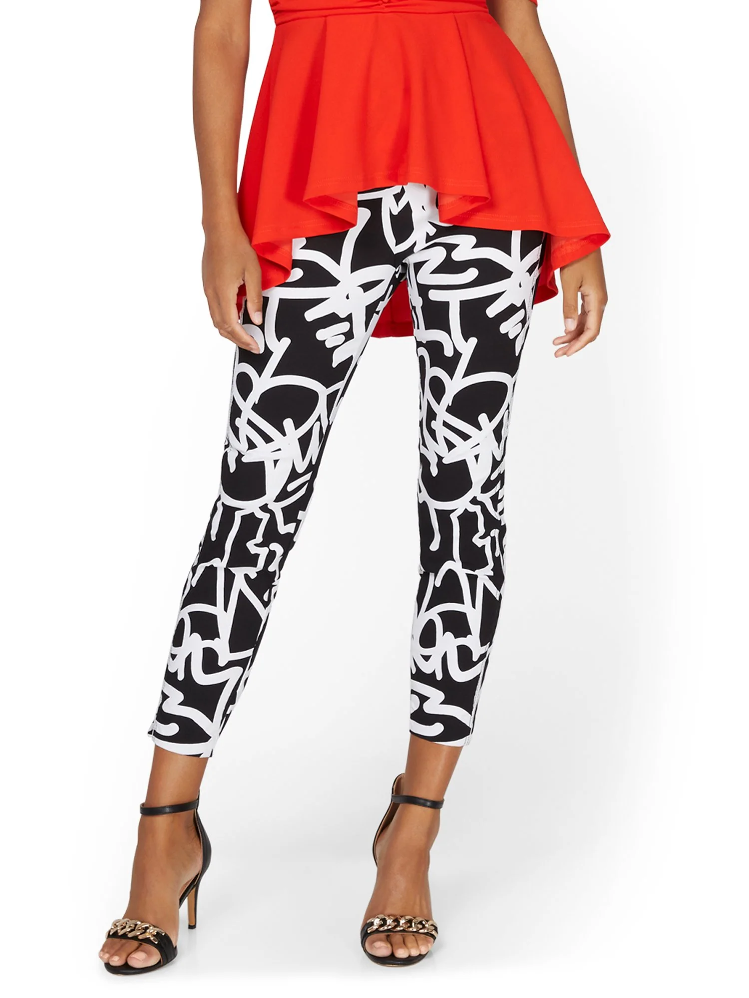 Whitney High-Waisted Pull-On Slim-Leg Ankle Pant - Graffiti - Image 2
