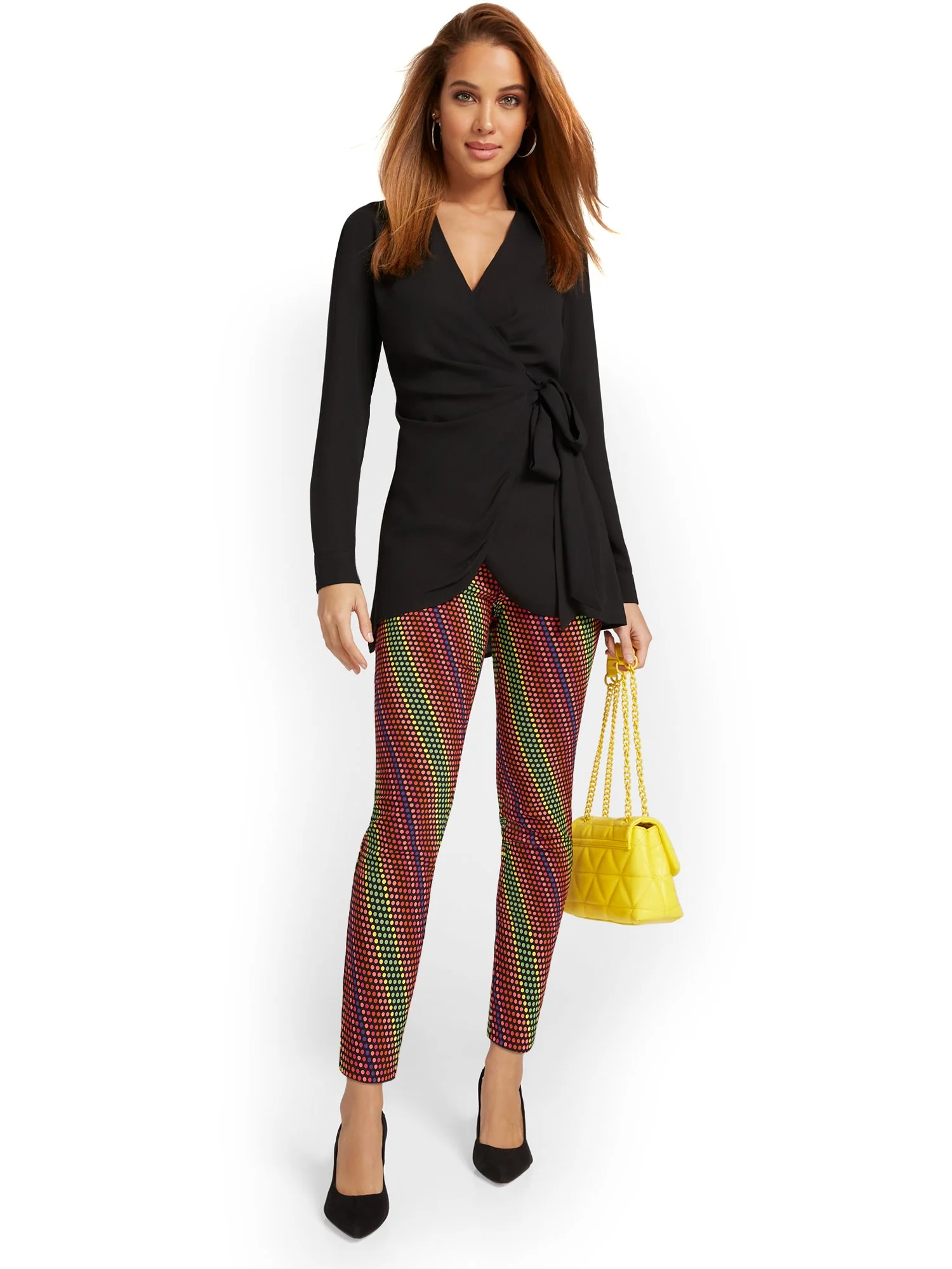 Whitney High-Waisted Pull-On Slim-Leg Ankle Pant - Polka-Dot Print - Image 4