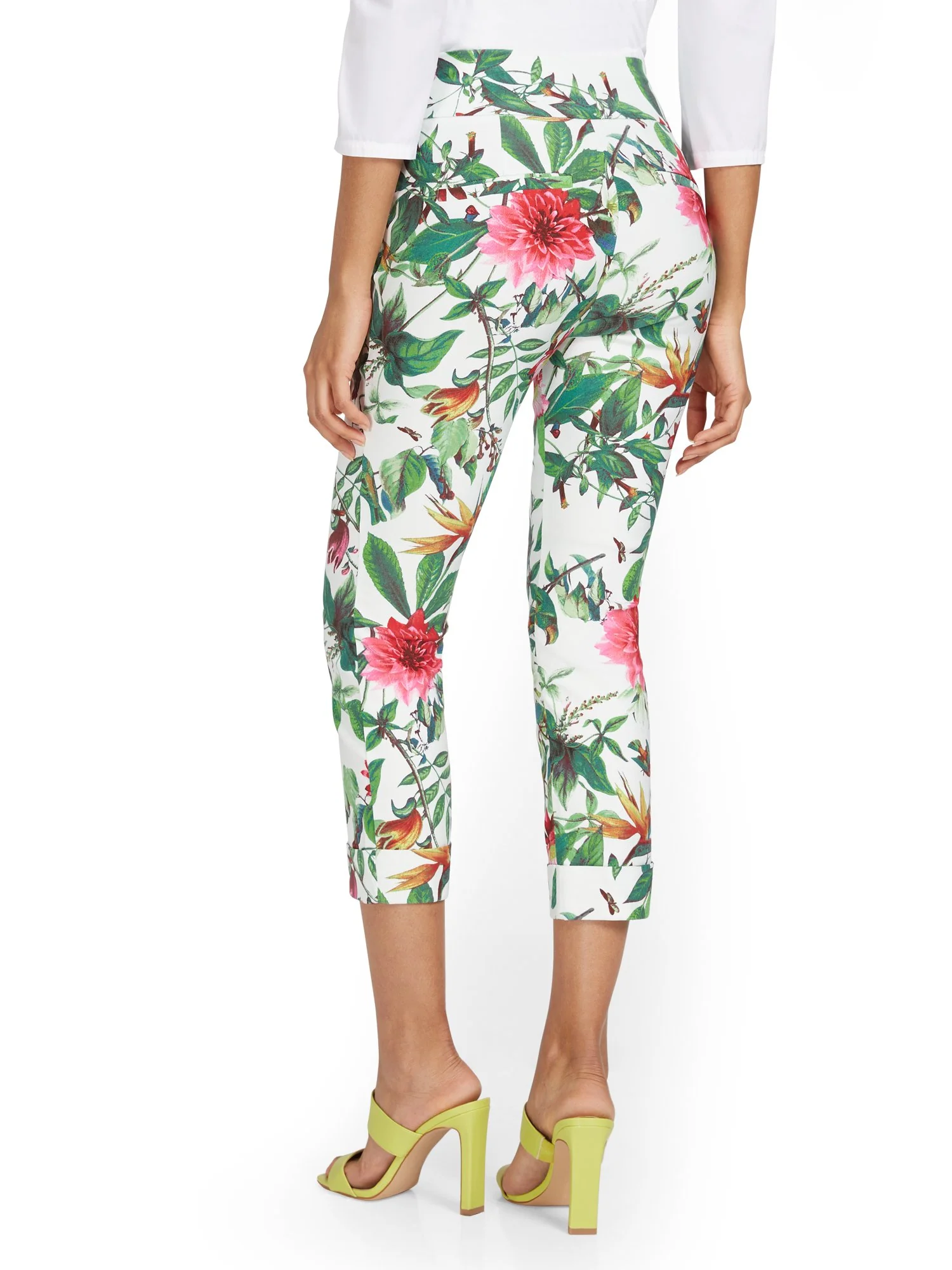Whitney High-Waisted Pull-On Slim-Leg Capri Pant - Botanical - Image 3