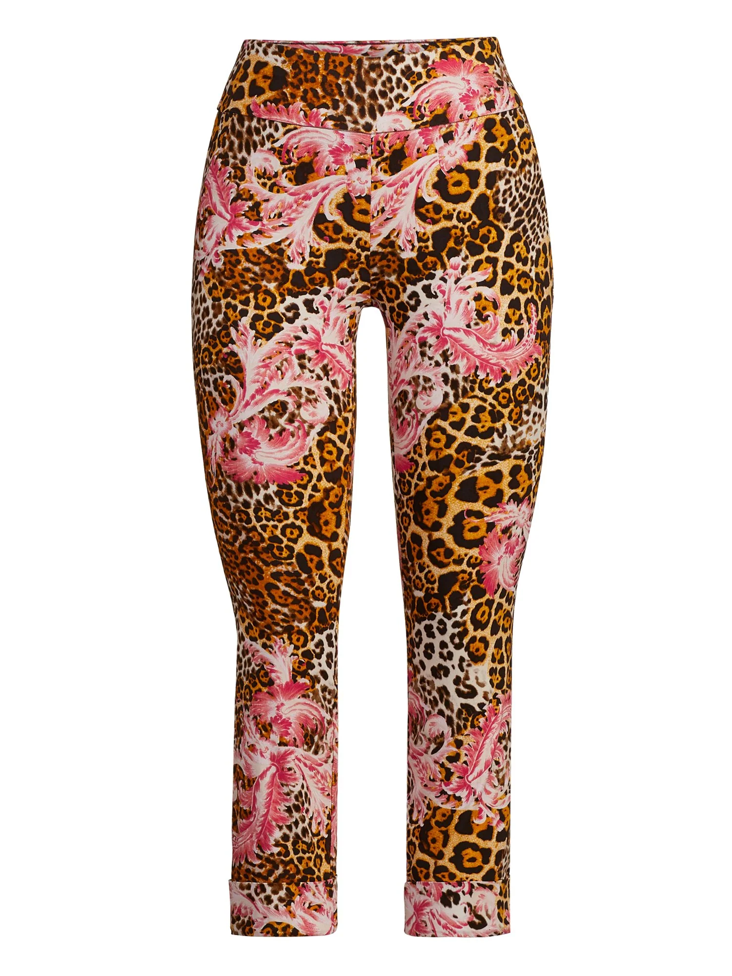 Whitney High-Waisted Pull-On Slim-Leg Capri Pant - Scroll Print - Image 2