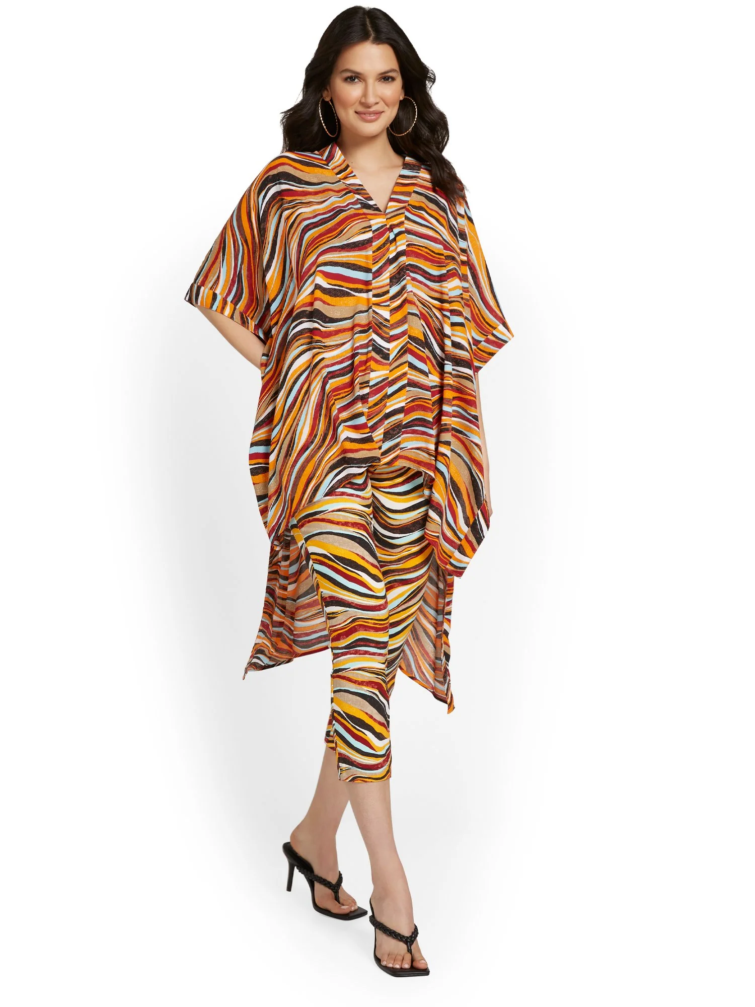 Whitney High-Waisted Pull-On Slim-Leg Capri Pant - Zebra-Print - Image 4