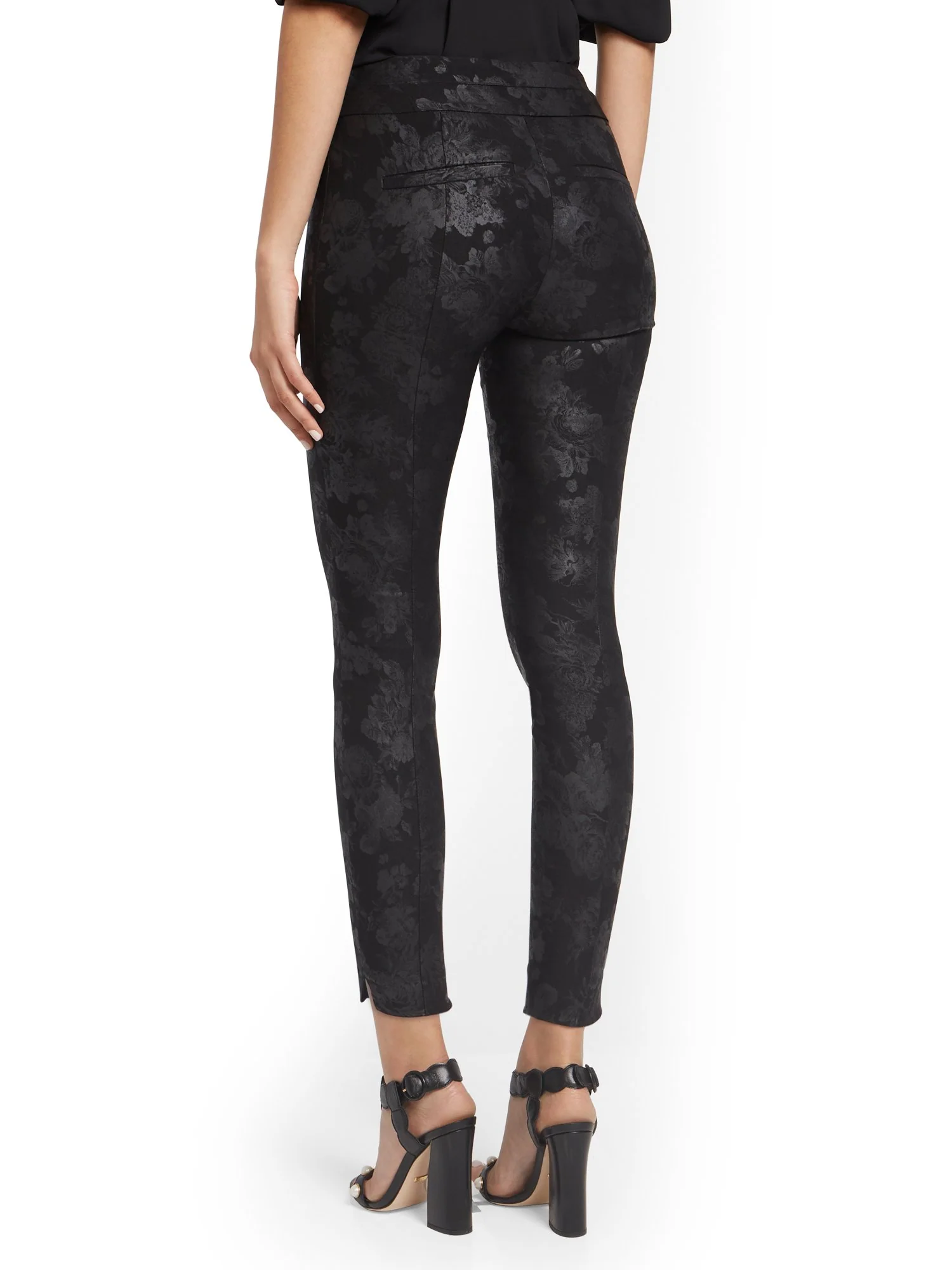 Whitney High-Waisted Pull-On Slim-Leg Pant - Floral - Image 3
