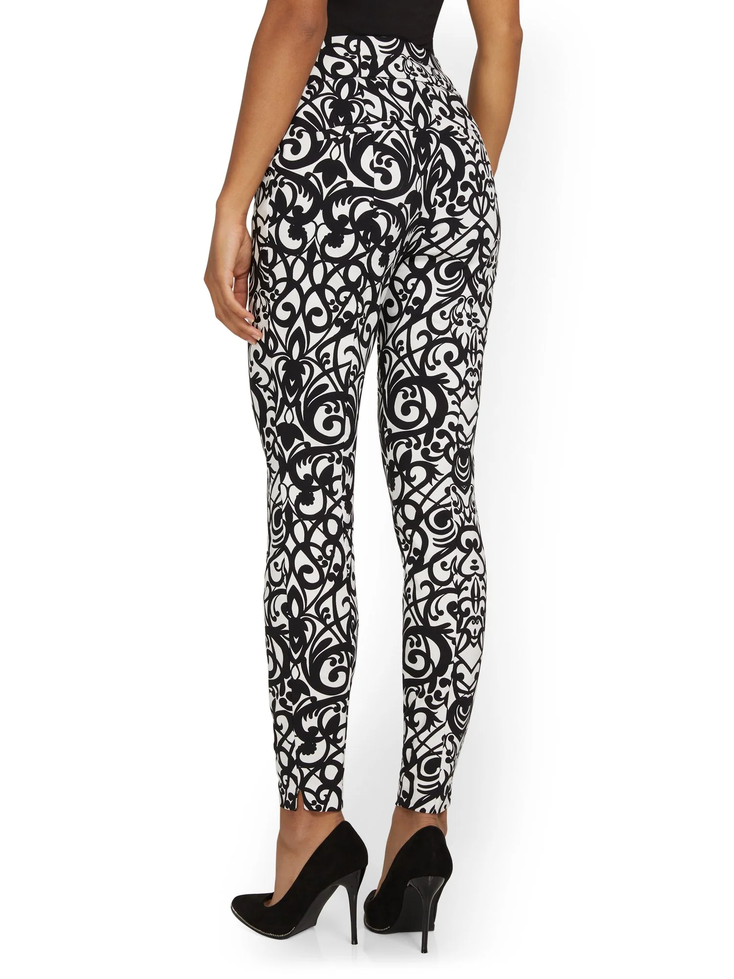Whitney High-Waisted Pull-On Slim-Leg Pant - Jacquard - Image 3