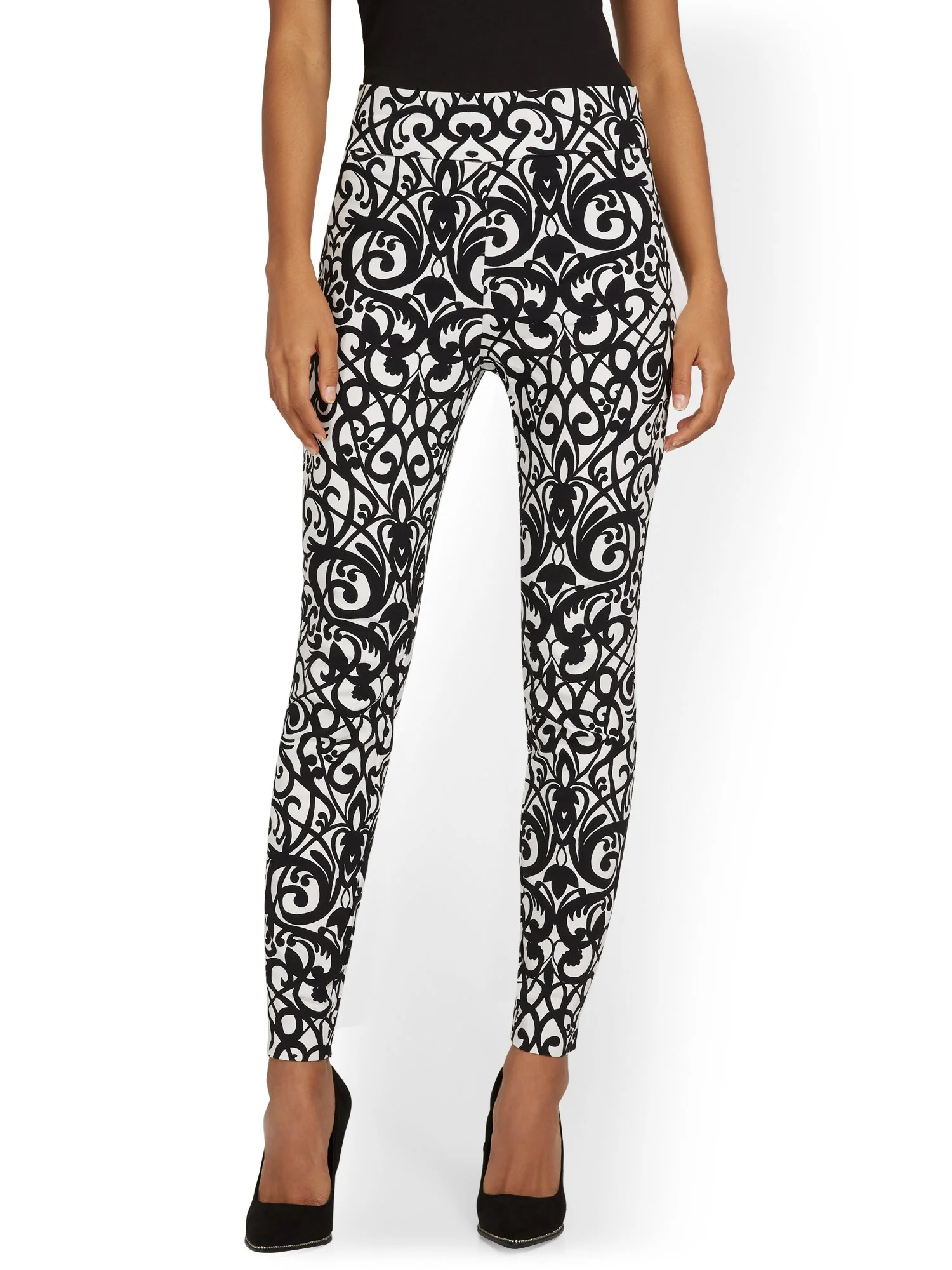 Whitney High-Waisted Pull-On Slim-Leg Pant - Jacquard - Image 5