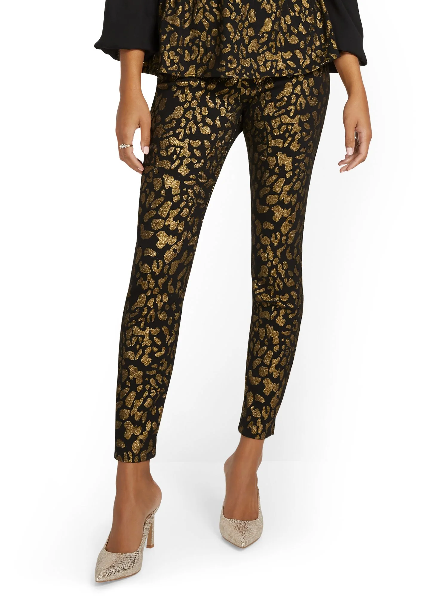 Whitney High-Waisted Pull-On Slim-Leg Pant - Leopard-Print - Image 2