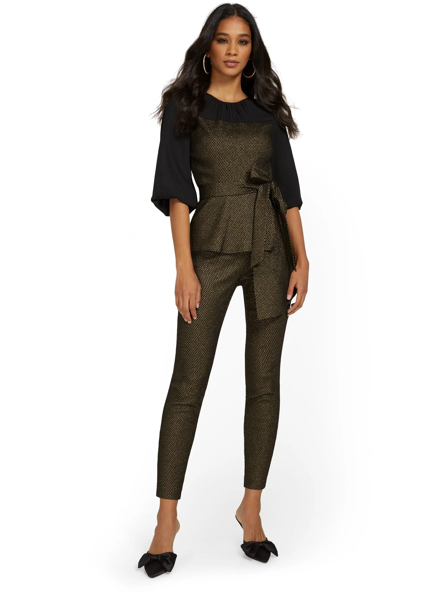 Whitney High-Waisted Pull-On Slim-Leg Pant - Metallic - Image 4