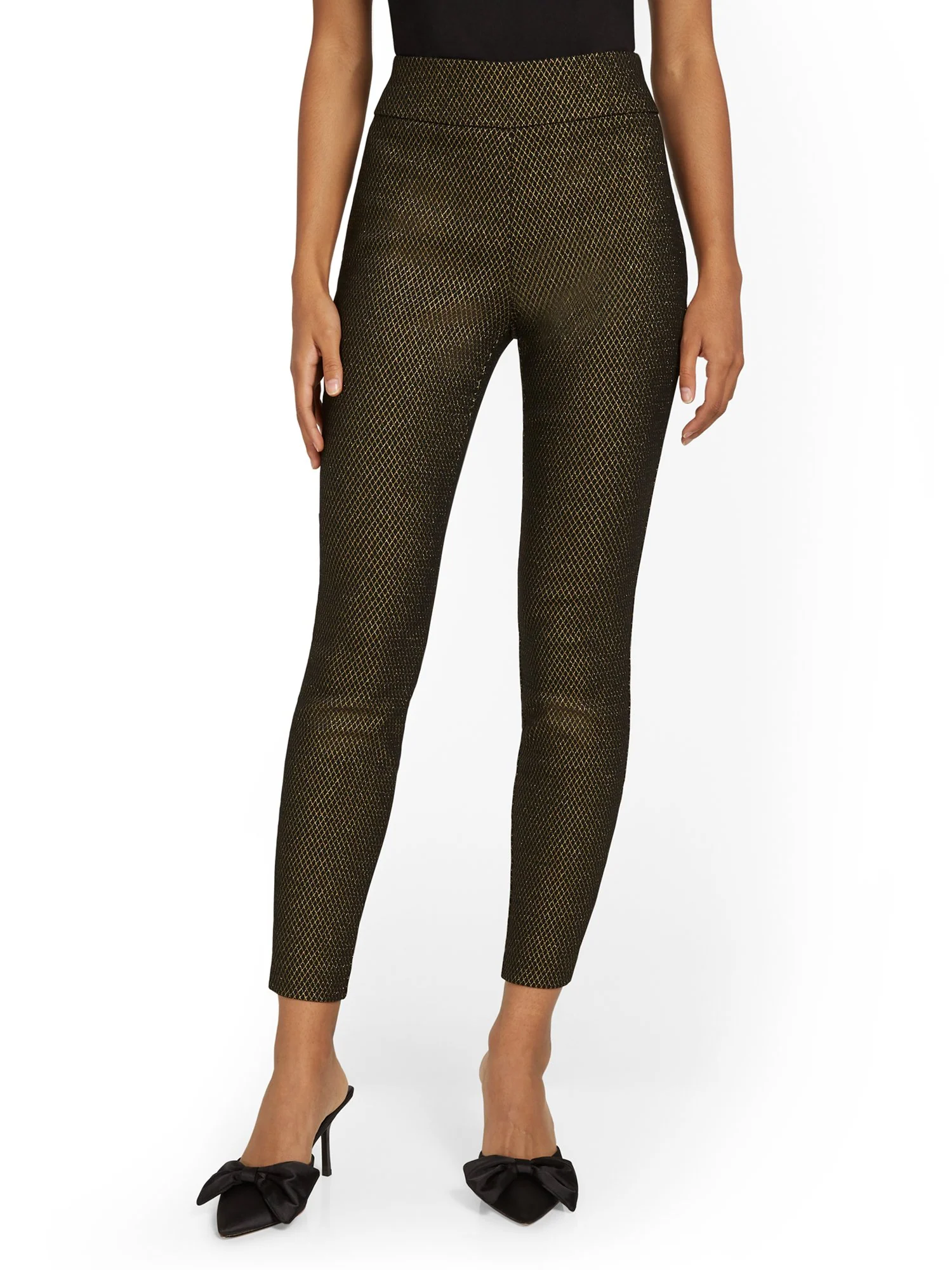 Whitney High-Waisted Pull-On Slim-Leg Pant - Metallic - Image 5