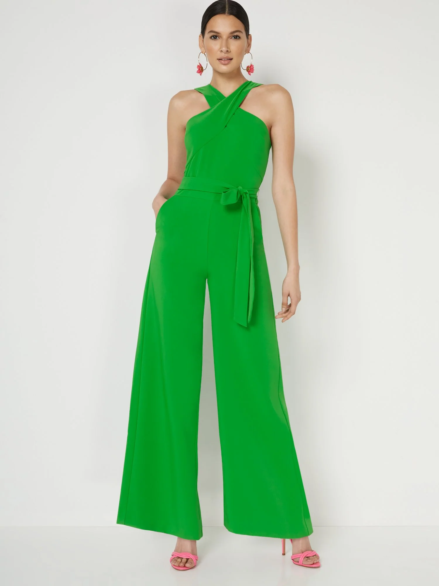 Wide-Leg Cross-Front Jumpsuit - Image 2