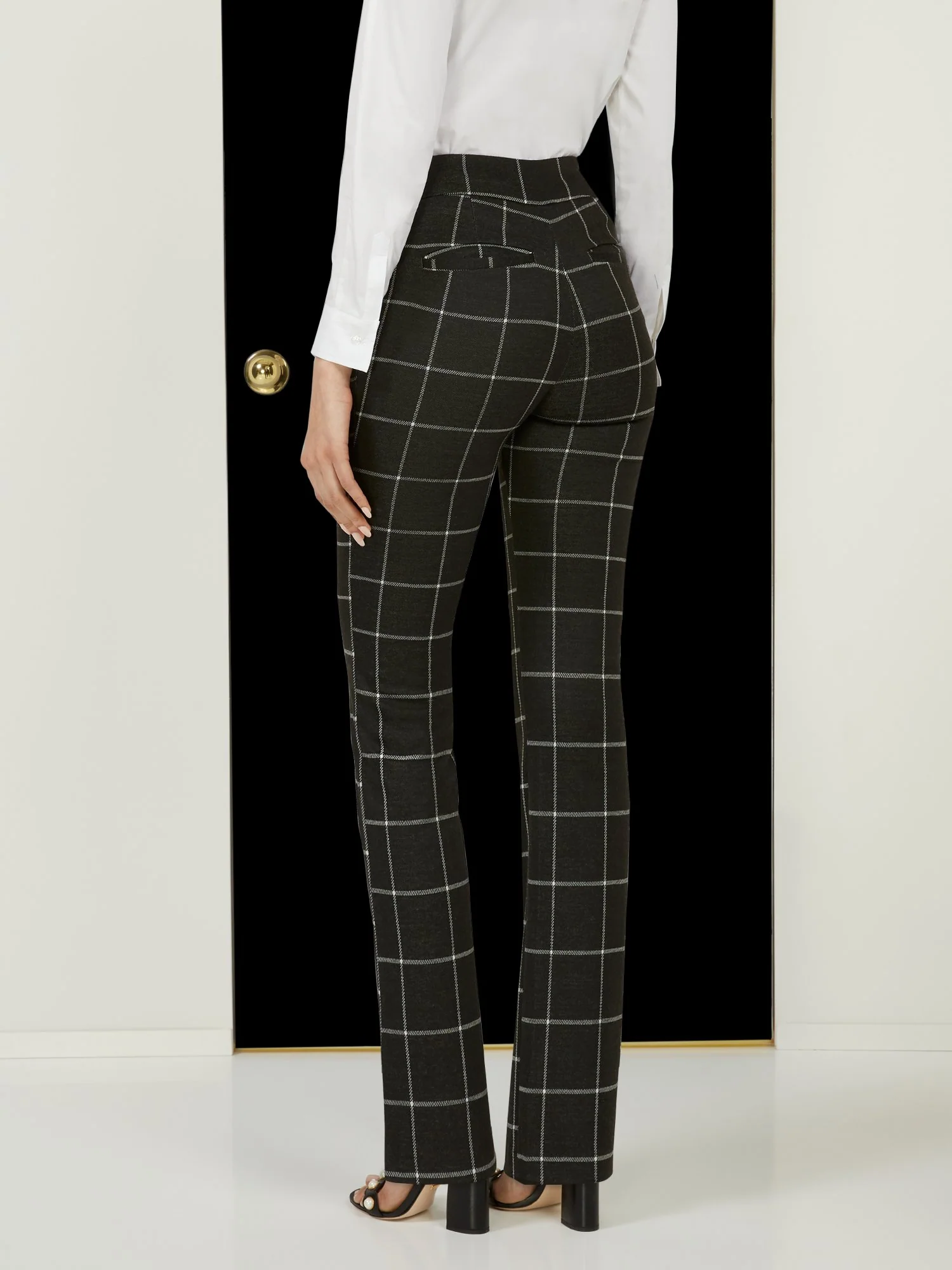 Windowpane Super High-Waisted Straight-Leg Pant - Superflex - Image 3