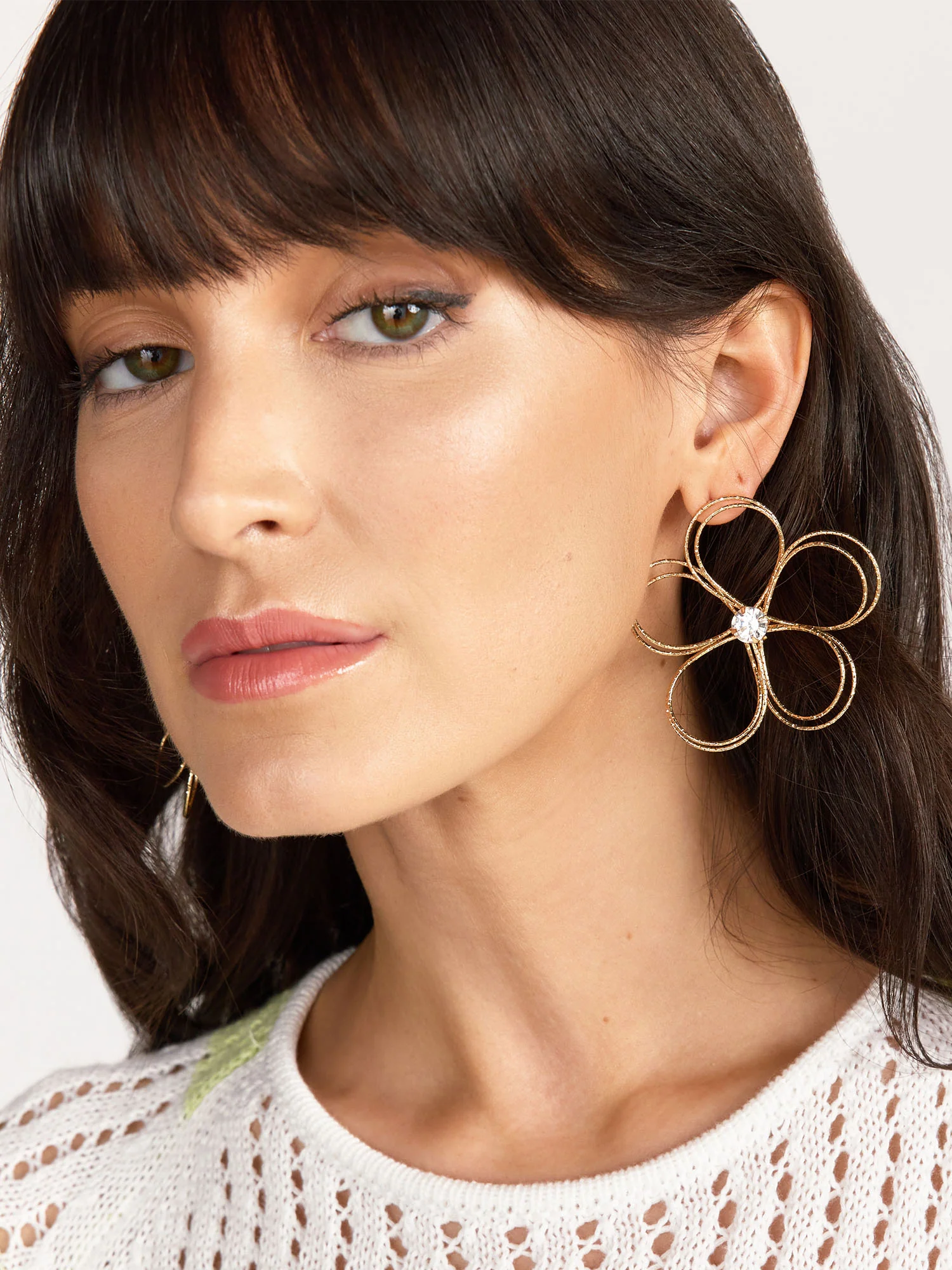 Wire Flower Stud Earrings - Image 3