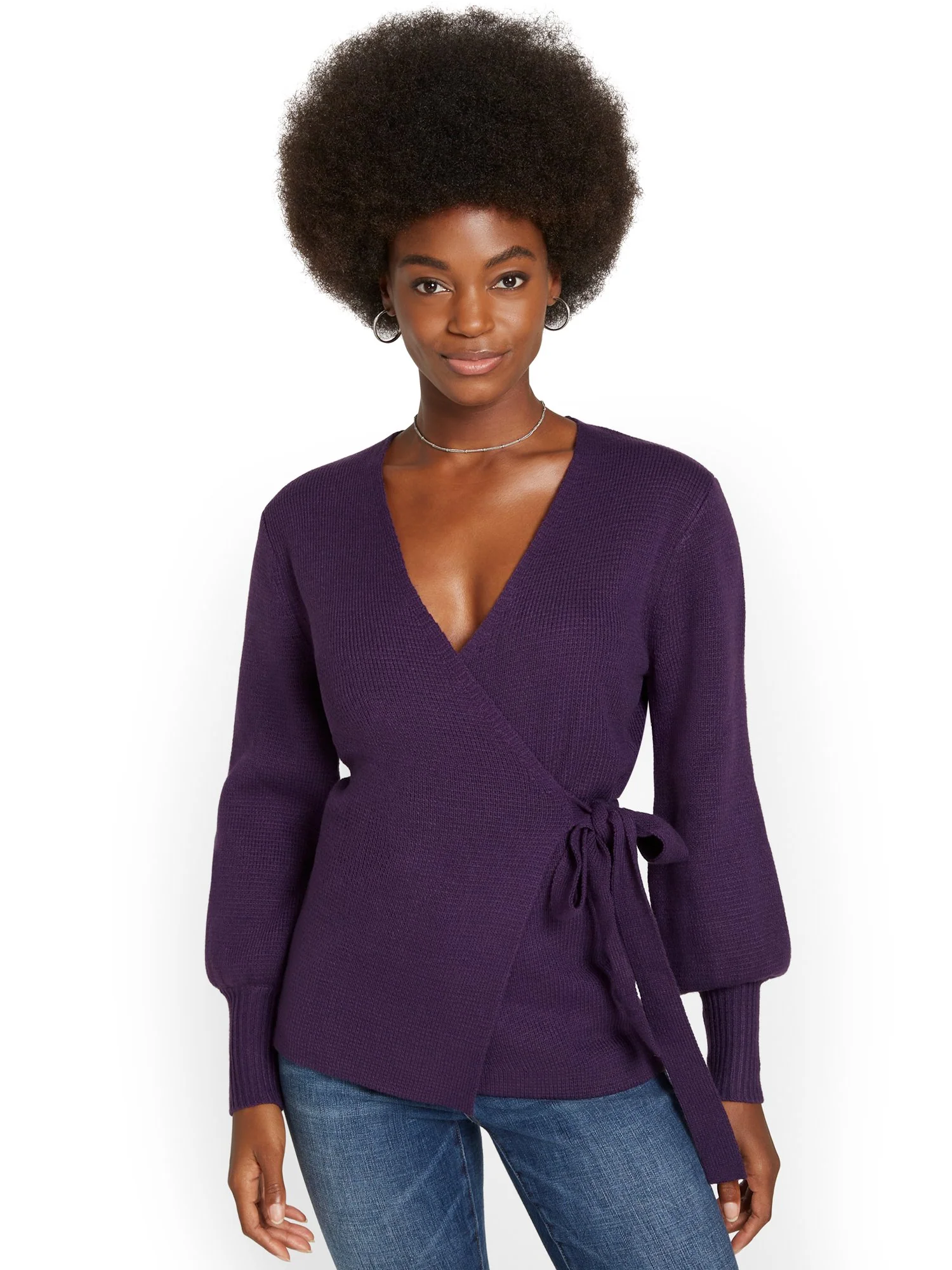 Wrap Tie-Front Sweater - Image 2
