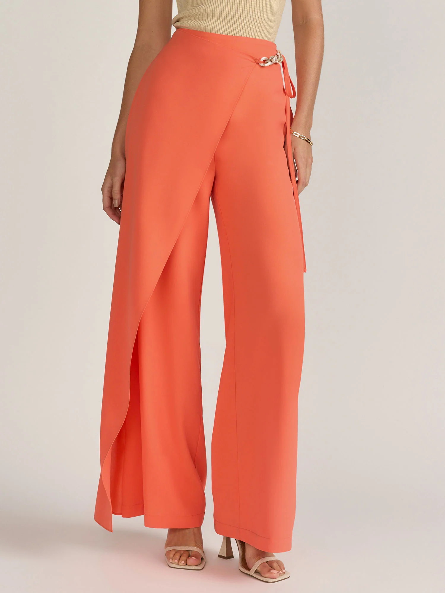 Wrap Tie Wide Leg Trousers - Do + Be