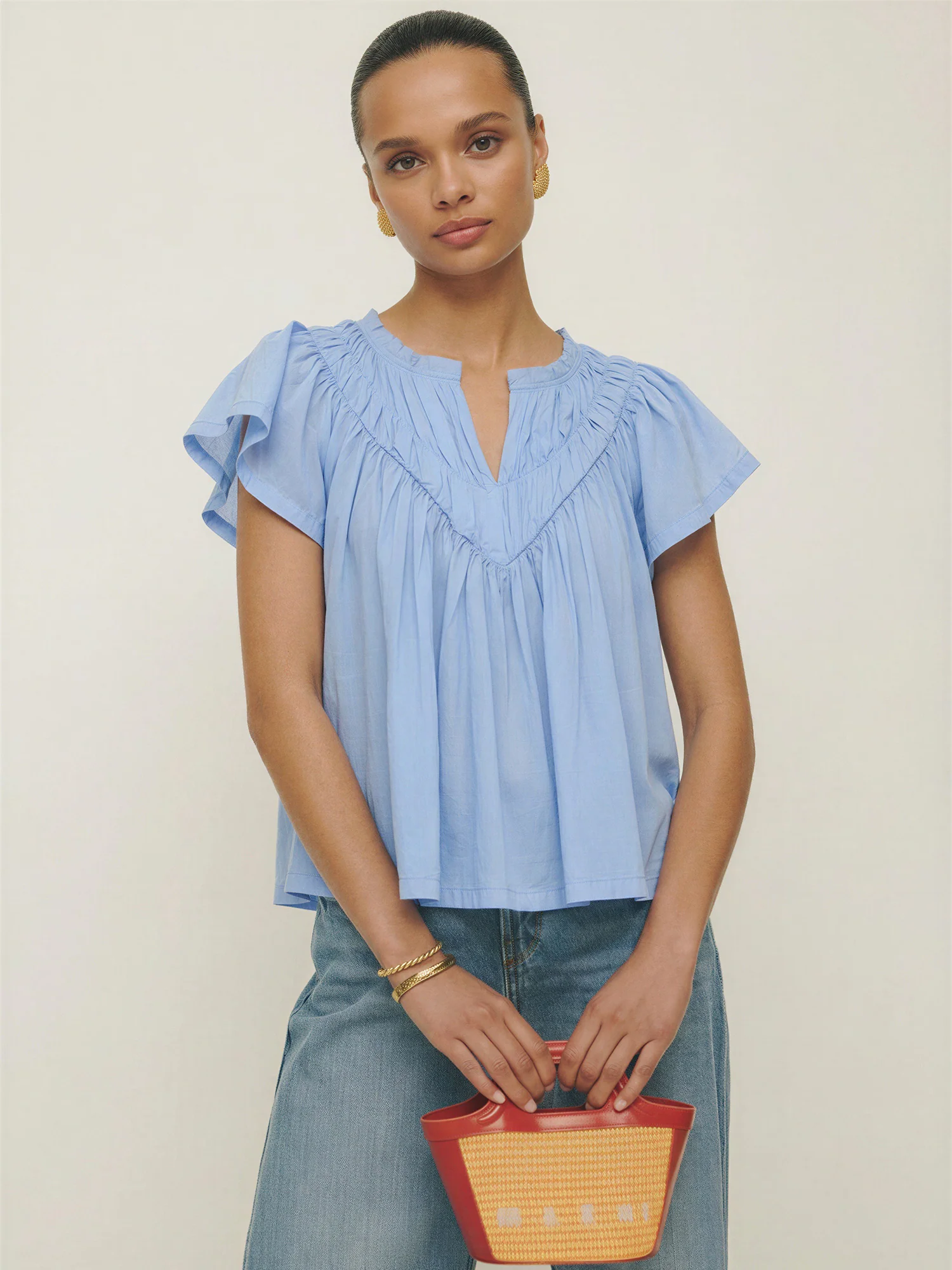 Wren Embroidered Flutter Sleeve Blouse - Image 6