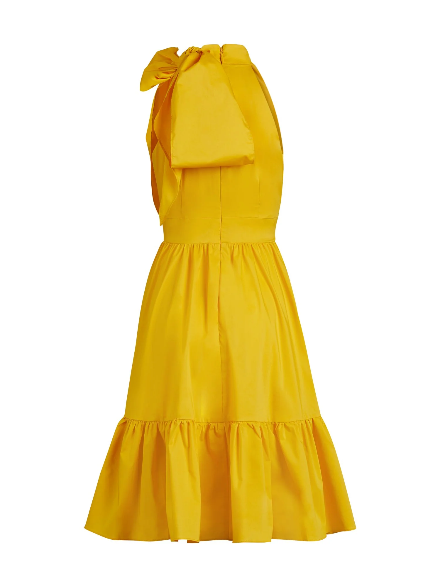 Yellow Bow-Neck Halter Dress - Image 3