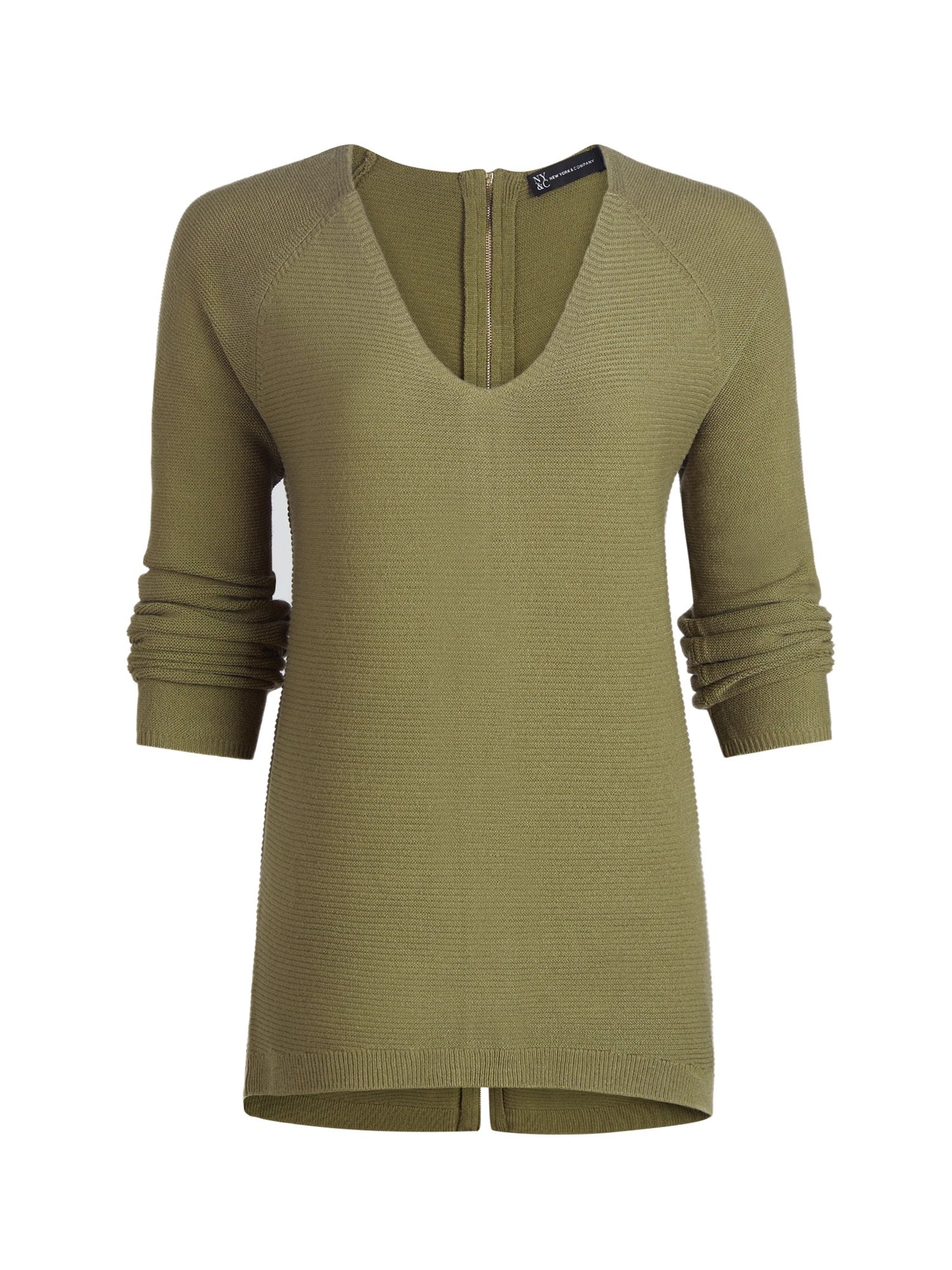 Zip-Back V-Neck Sweater - Image 5