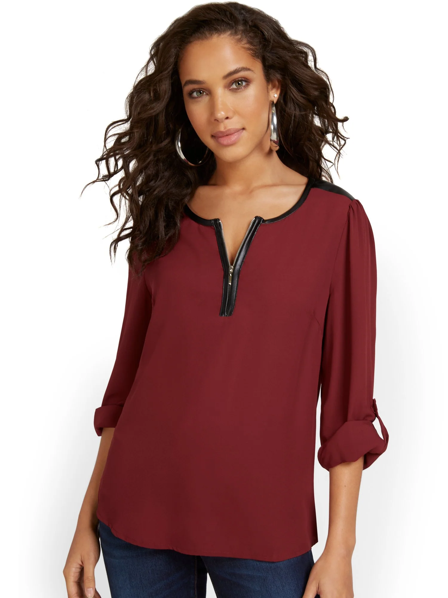 Zip-Front Blouse - Image 8