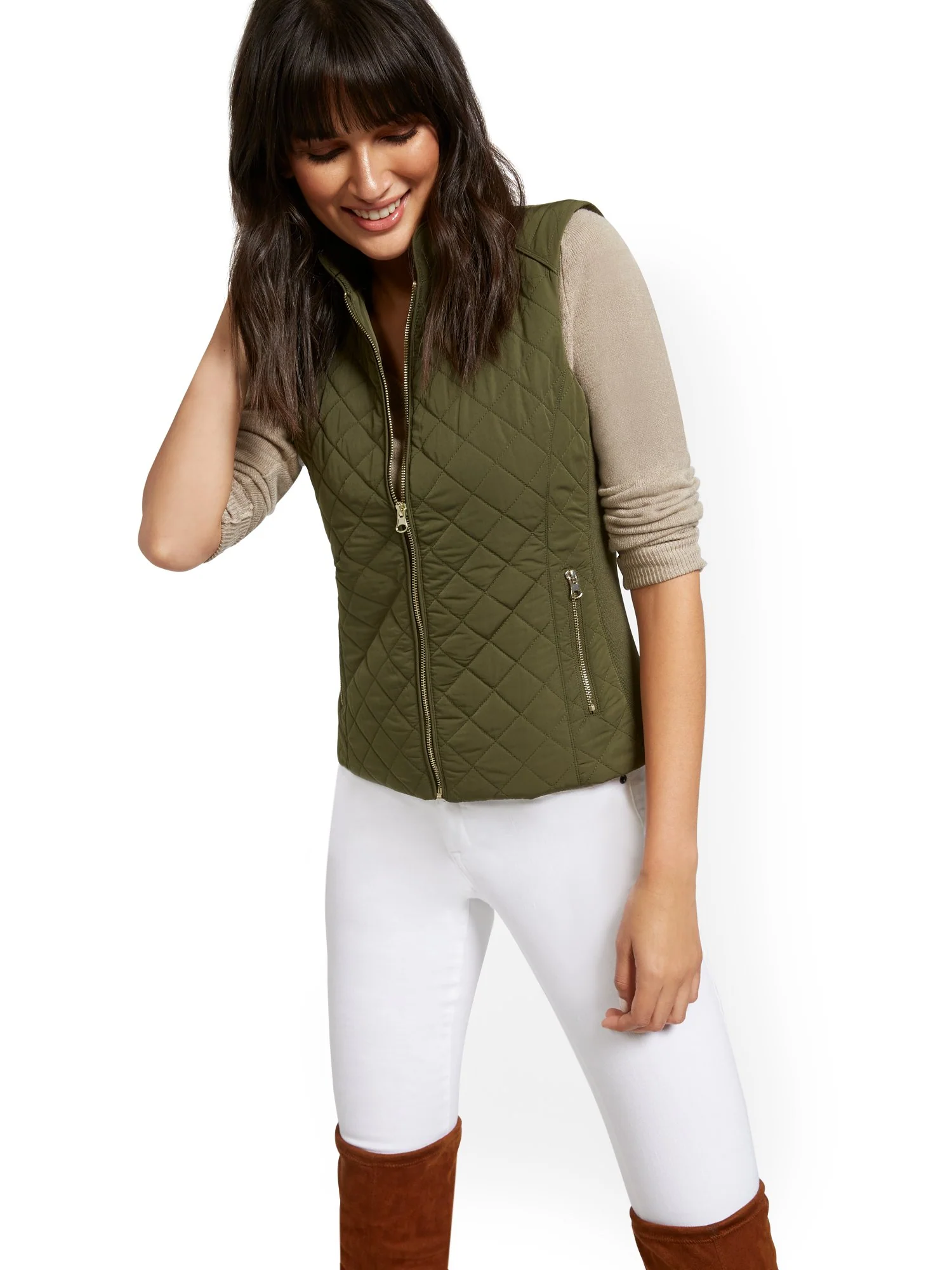 Zip-Front Quilted Vest - Image 20