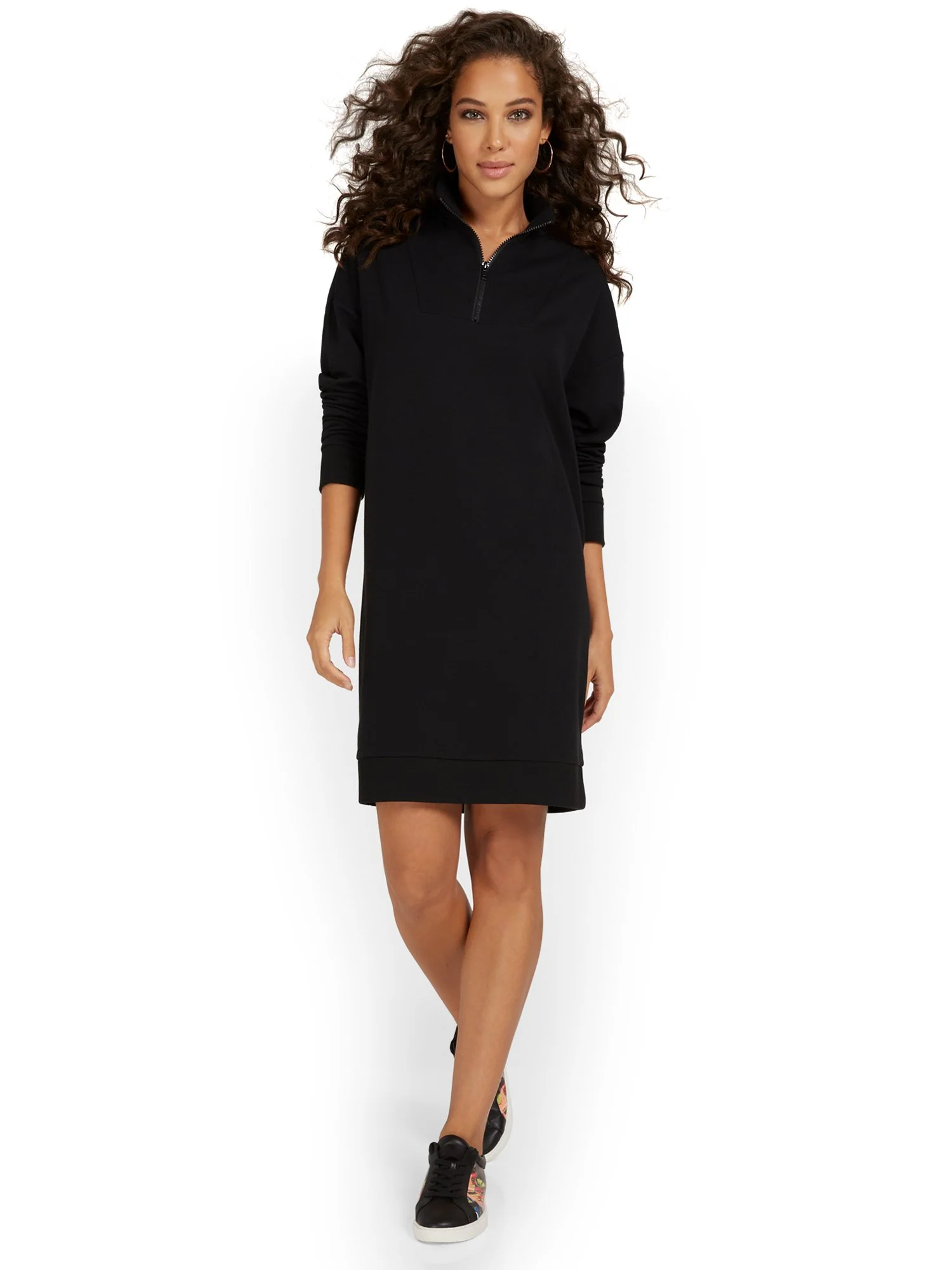 Zip-Front Sweatshirt Dress - Image 2