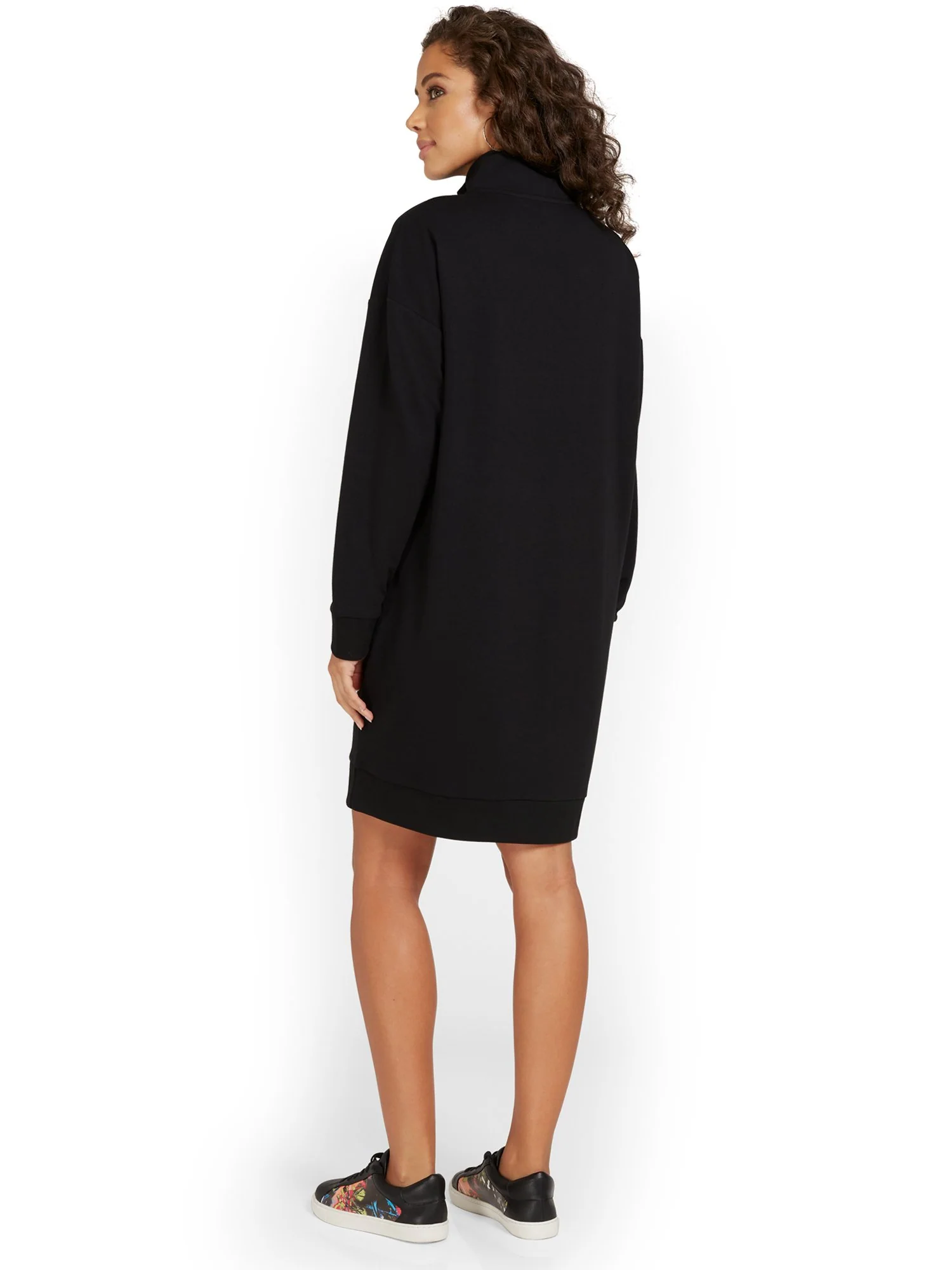 Zip-Front Sweatshirt Dress - Image 3